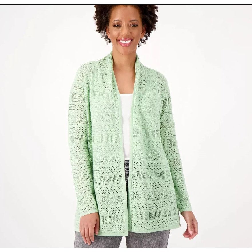 Other Joan Rivers Open-Front Crochet Cardigan Size Medium Size M / US 6-8 / IT 42-44 - 10 Thumbnail