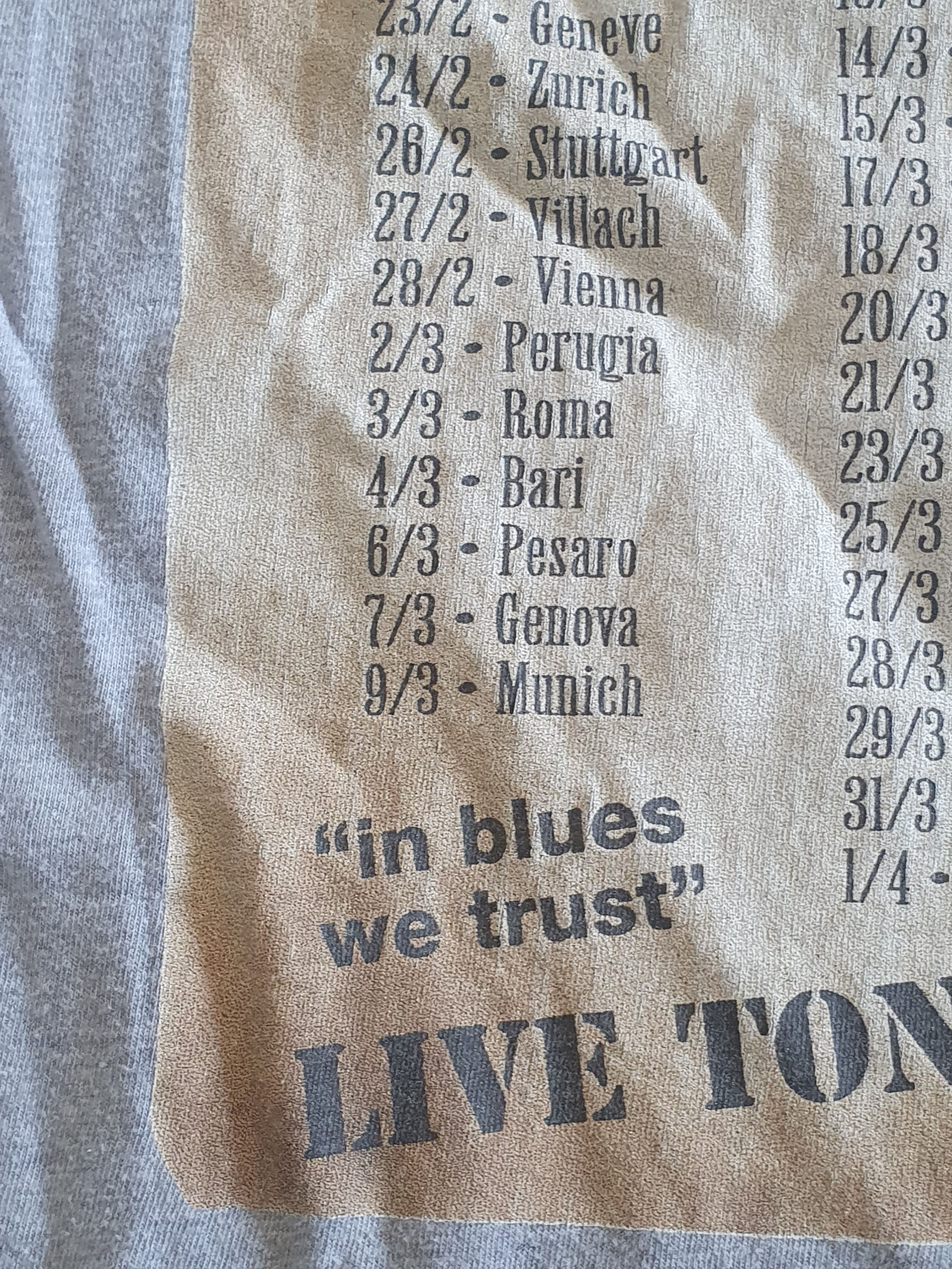Band Tees × Hanes × Vintage Zucchero Blue Sugar Fornaciari World Tour Vtg 1999 tee sz L Size US L / EU 52-54 / 3 - 9 Thumbnail