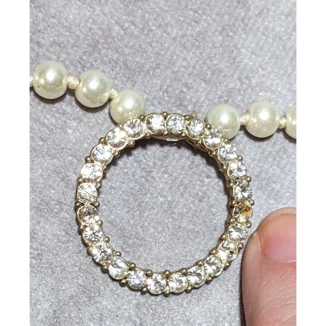 Other Elegant Glam Pearl Rhinestone Open Pendant Necklace Size ONE SIZE - 10 Thumbnail