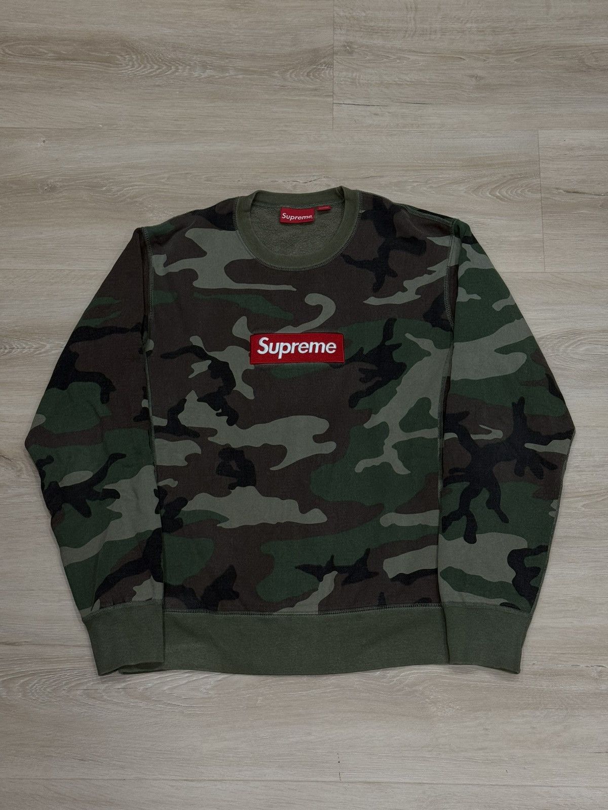 Supreme Camo Box Logo Crewneck | Grailed