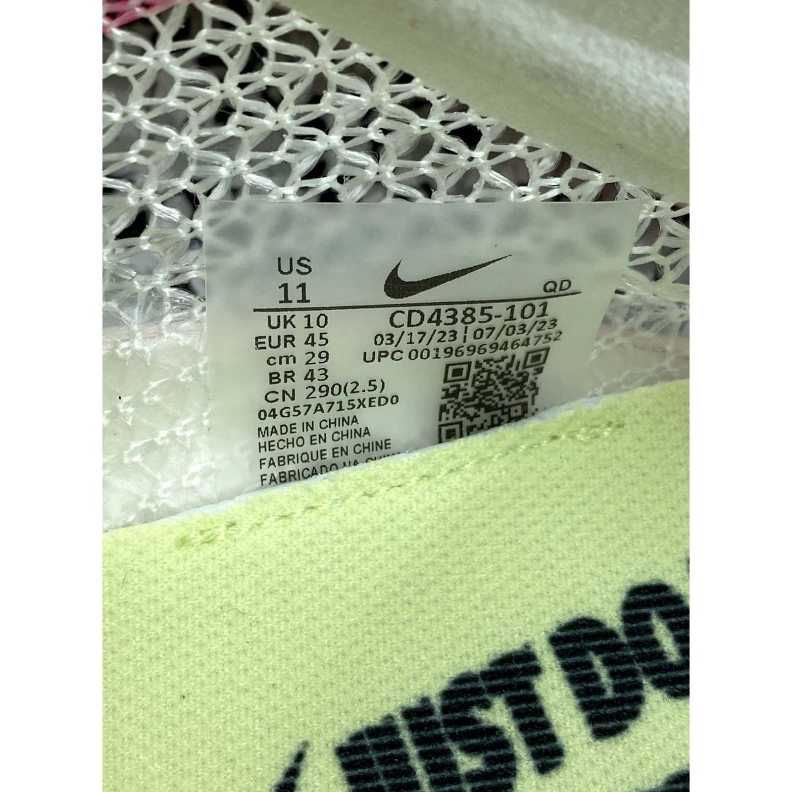 Nike Nike Air Zoom Victory Track Spikes Sail Pink Fierce CD4385-101 Men Sz 11 Size US 11 / EU 44 - 6 Thumbnail