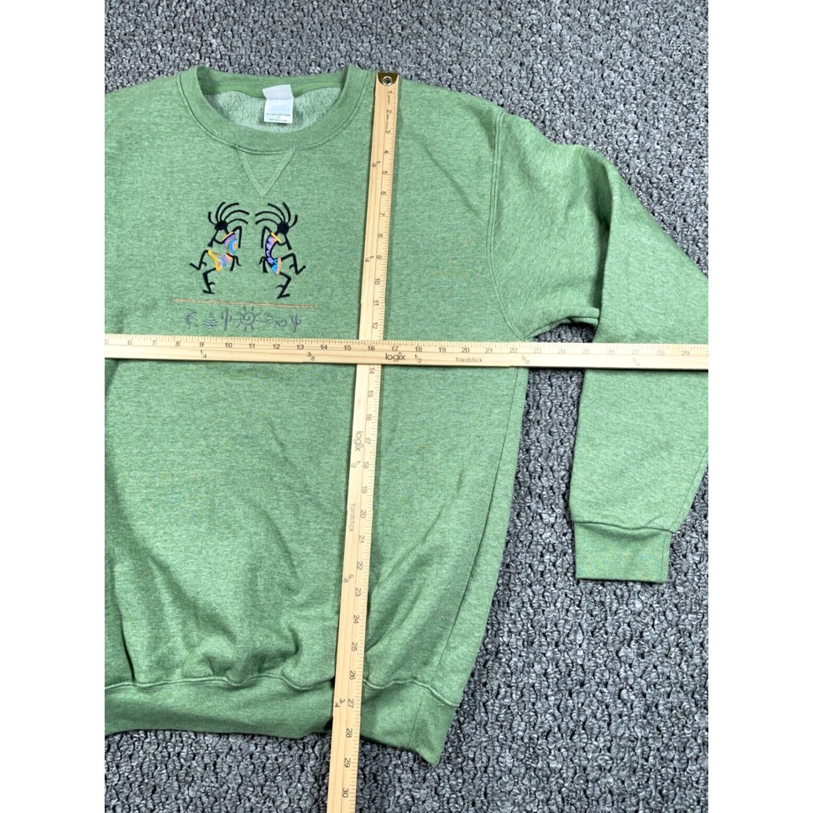 Vintage Vintage Retro Music Embroidered Sweatshirt Adult XL Marled Green Crewneck Size US XL / EU 56 / 4 - 5 Thumbnail