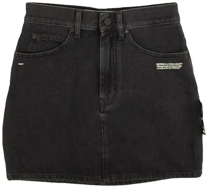 Off-White o1y1225 Denim Mini Skirt in Black Size 28" / US 6 / IT 42 - 1 Thumbnail