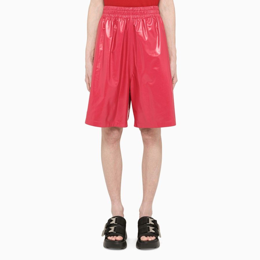 Bottega Veneta o1d2blof0824 Leather Shorts in Red Size 27" / US 4 / IT 40 - 1 Thumbnail