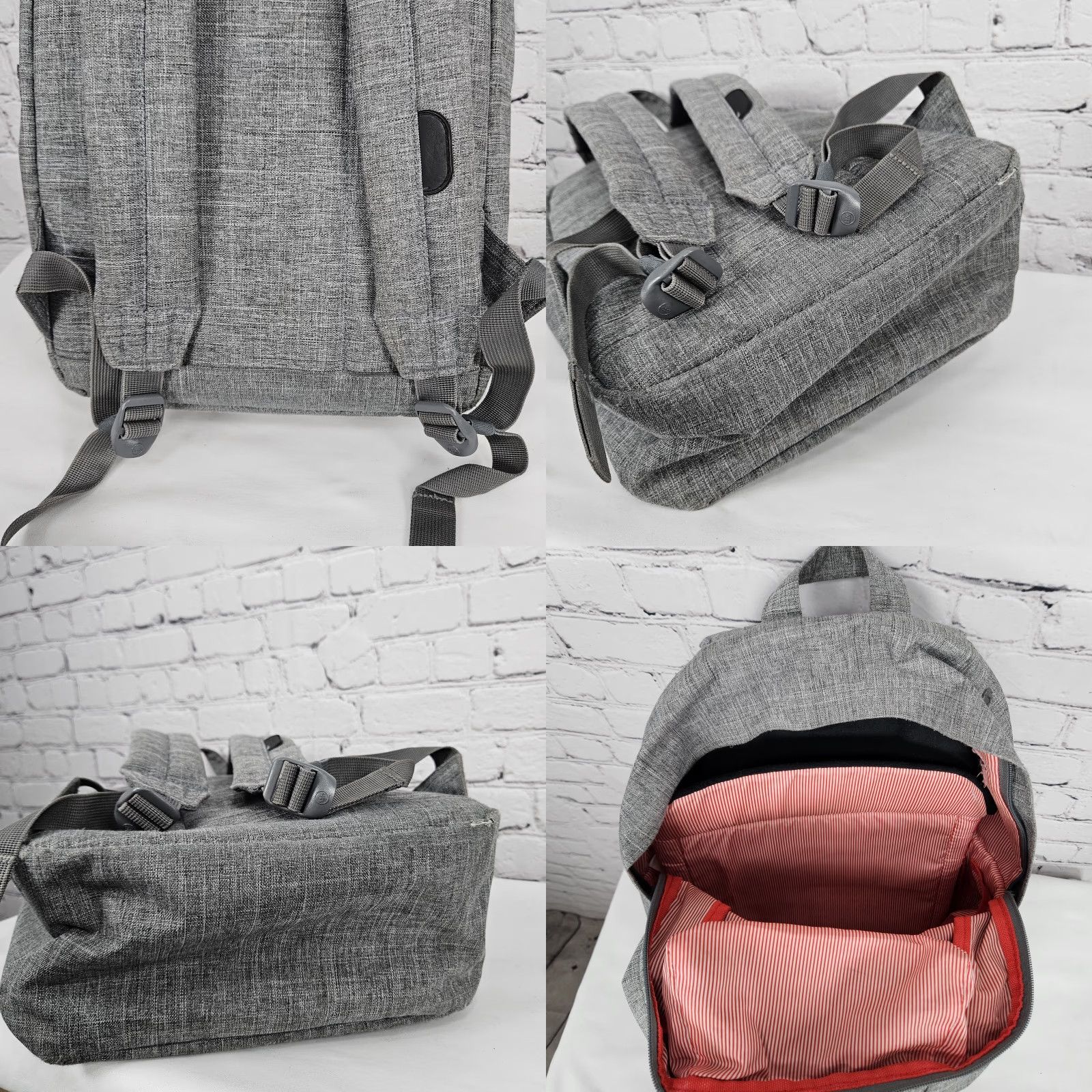 Vintage VINTAGE Herschel Grey Laptop Sleeve Multiple Pockets Organizer School Backpack Bag Size ONE SIZE - 9 Thumbnail