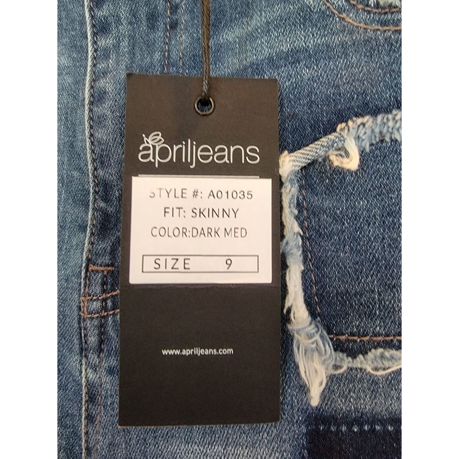 Other ⭐April Jeans Womens Size 9 Mid Rise Skinny Distressed Patche Size 28" / US 6 / IT 42 - 5 Thumbnail