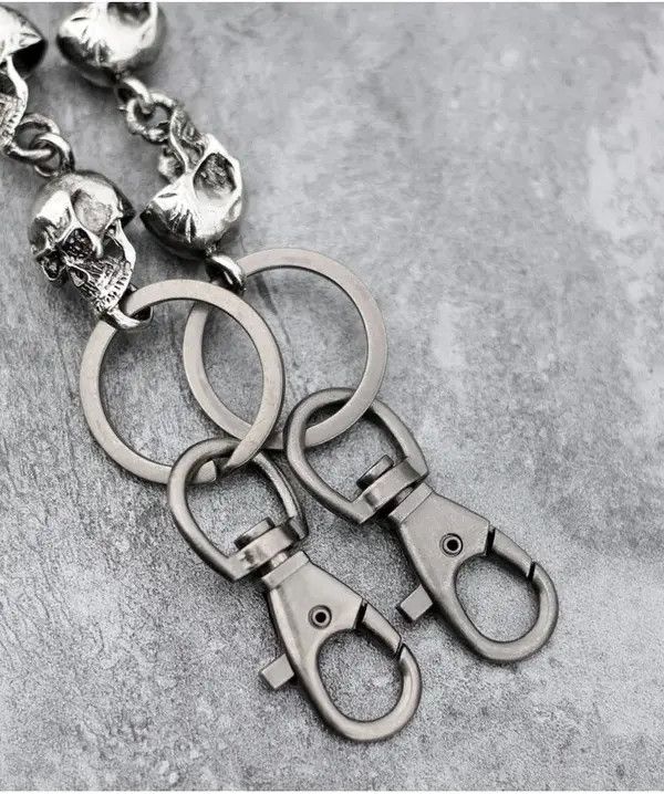 Jewelry Skull Head Metal Waist Key Chain Size ONE SIZE - 5 Thumbnail