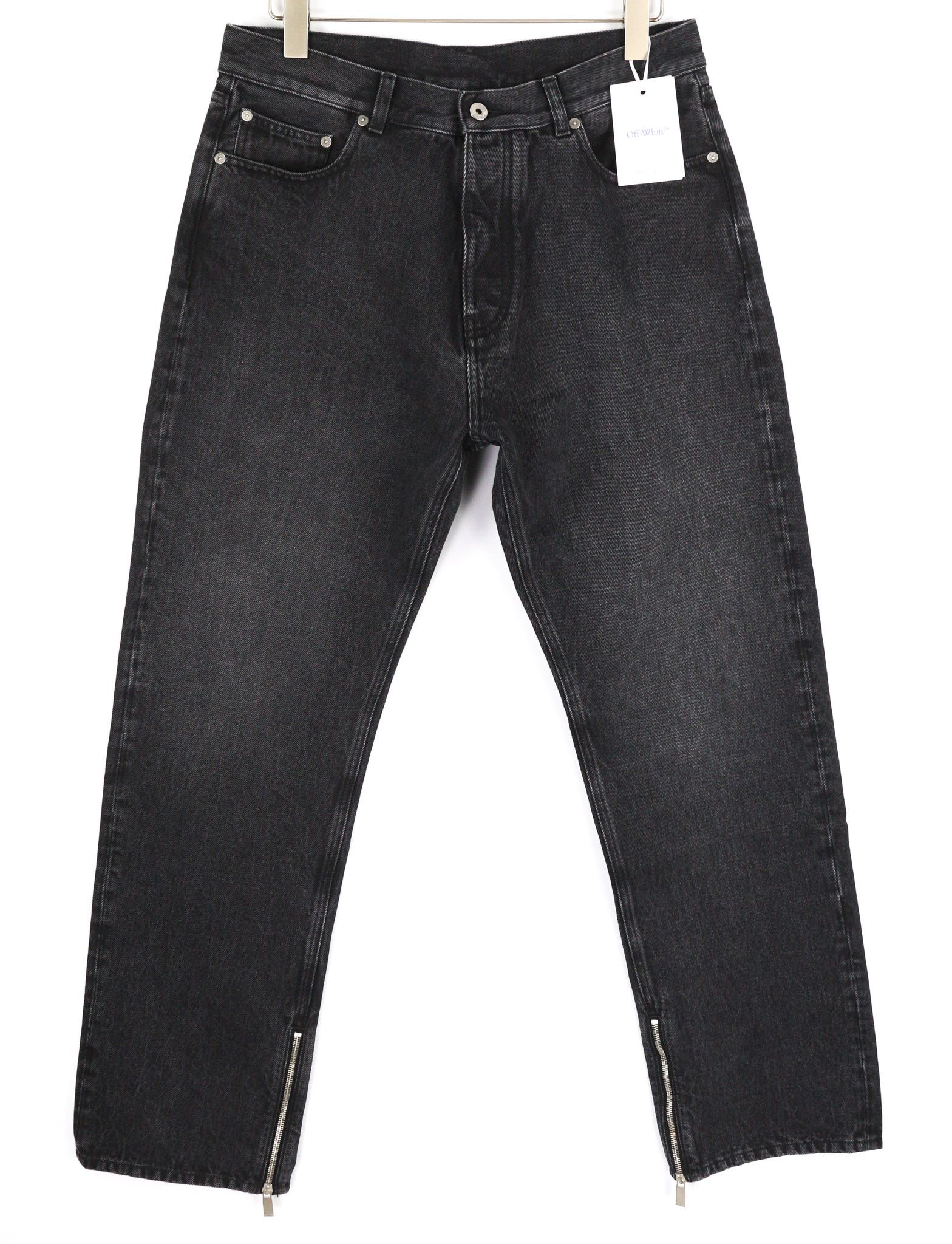 Off-White 32 Zip Detailed Skate Vintage Black Cotton Jeans 81883 