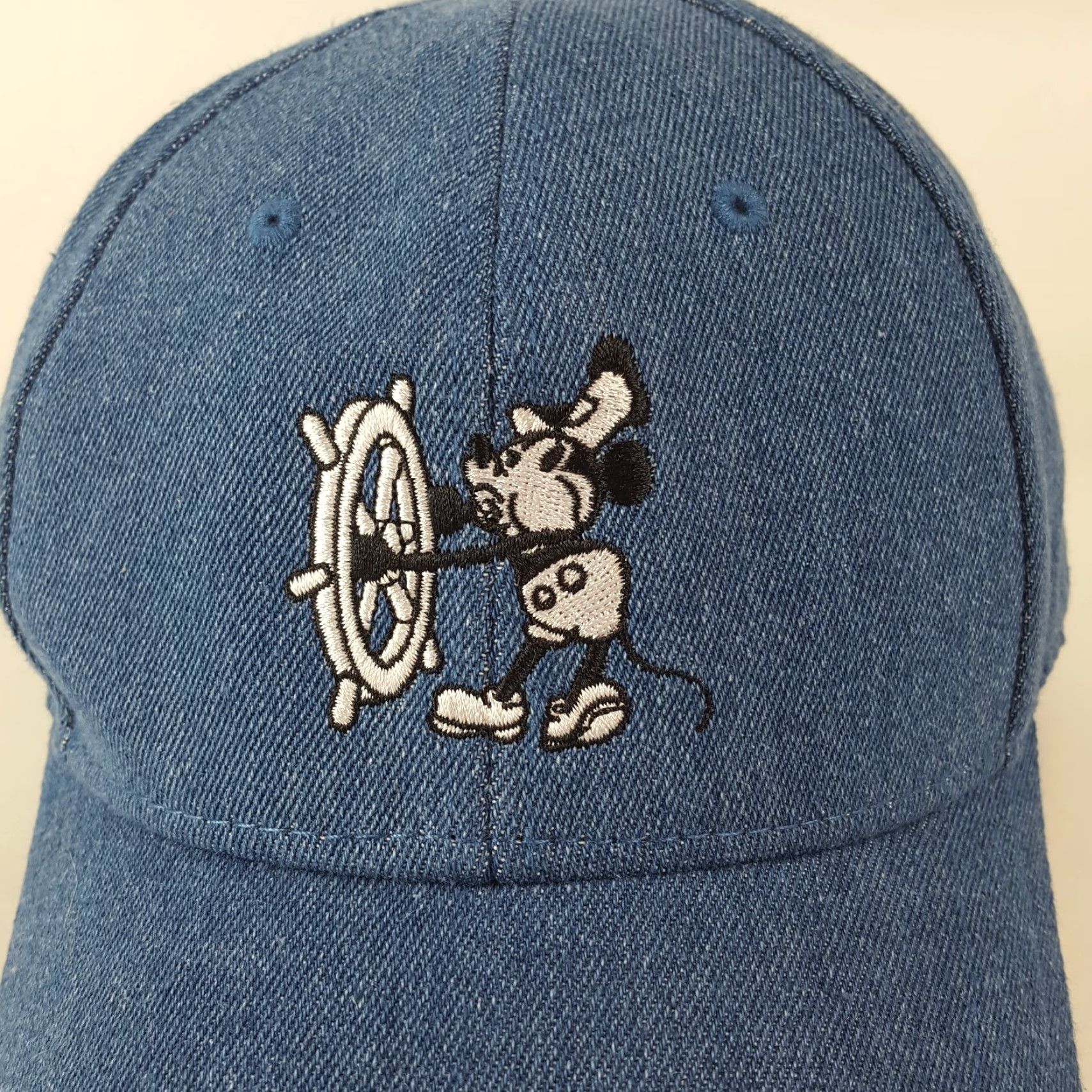 Disney VINTAGE Disney Mickey Mouse Denim Baseball Cap Hat - Snapback - One Size - Blue - Adjustable - 90s Y2K Cartoon Promo Cap Mens Size ONE SIZE - 2 Thumbnail