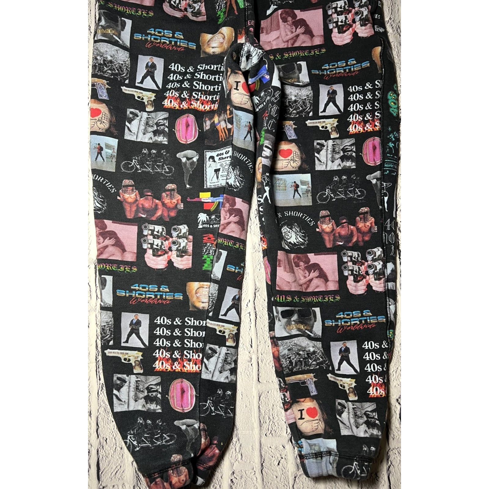 Gloverall RARE 40s & Shorties Jogger Pants S Activewear Elastic Waist Pockets Multicolor Logo Hip Hop Size US 29 - 4 Thumbnail