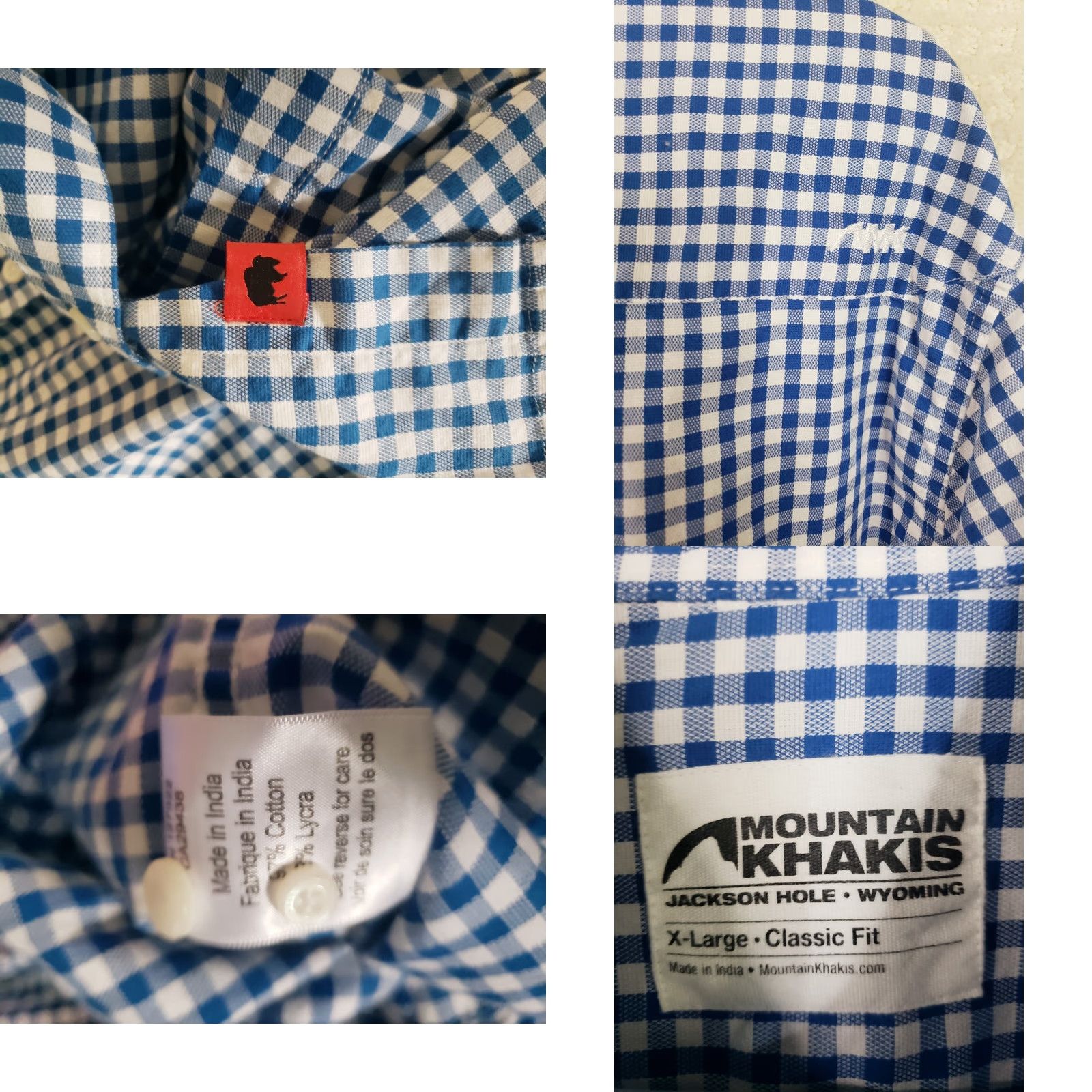 Mountain Khakis Mountain Khaki Button-Front Check Shirt Men XL Blue Long Sleeve Collared Size US XL / EU 56 / 4 - 8 Thumbnail