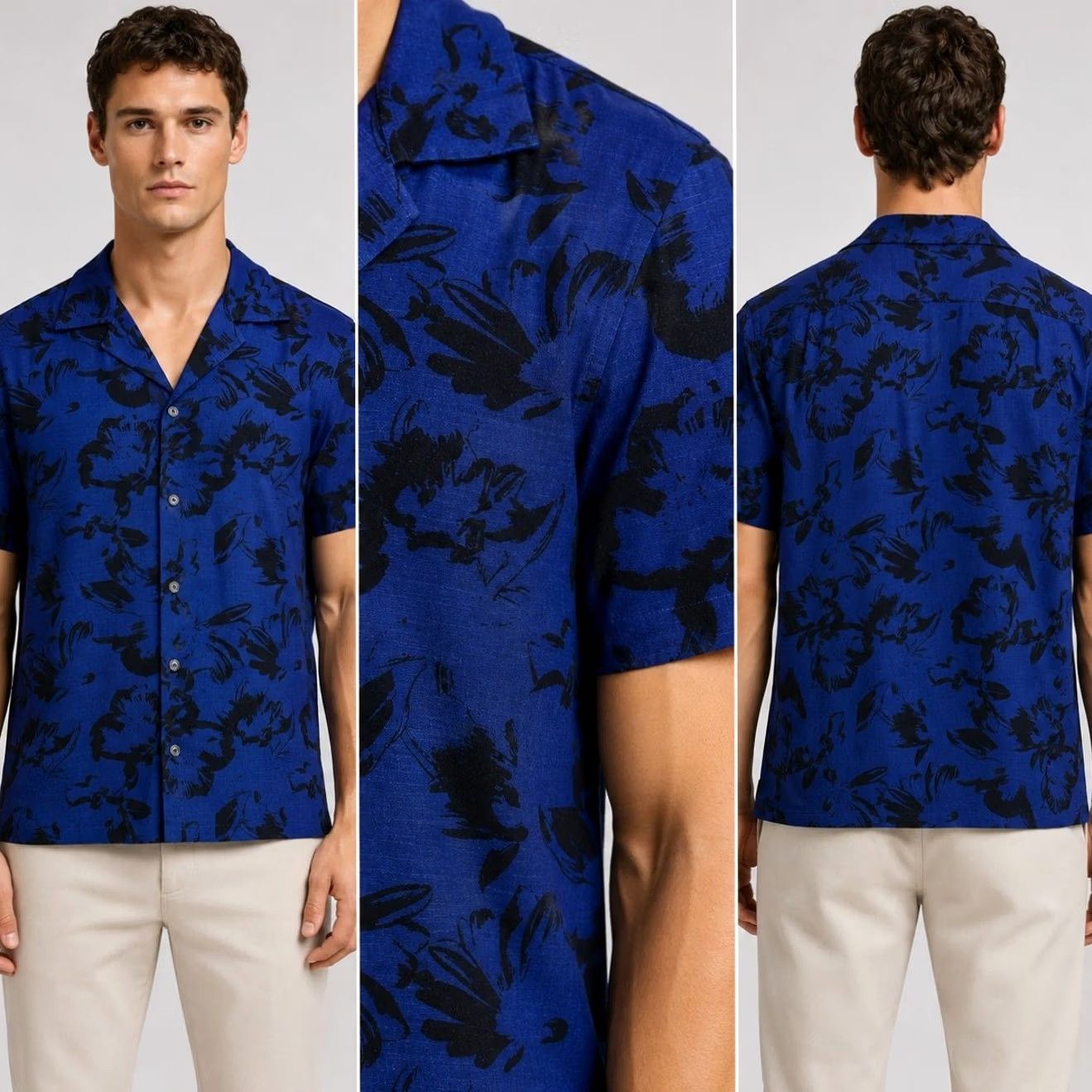 Ted Baker Ted Baker London Shirt Mens Large Midnight Sail Viscose Blend Camo Blue Shirt Size US L / EU 52-54 / 3 - 2 Thumbnail