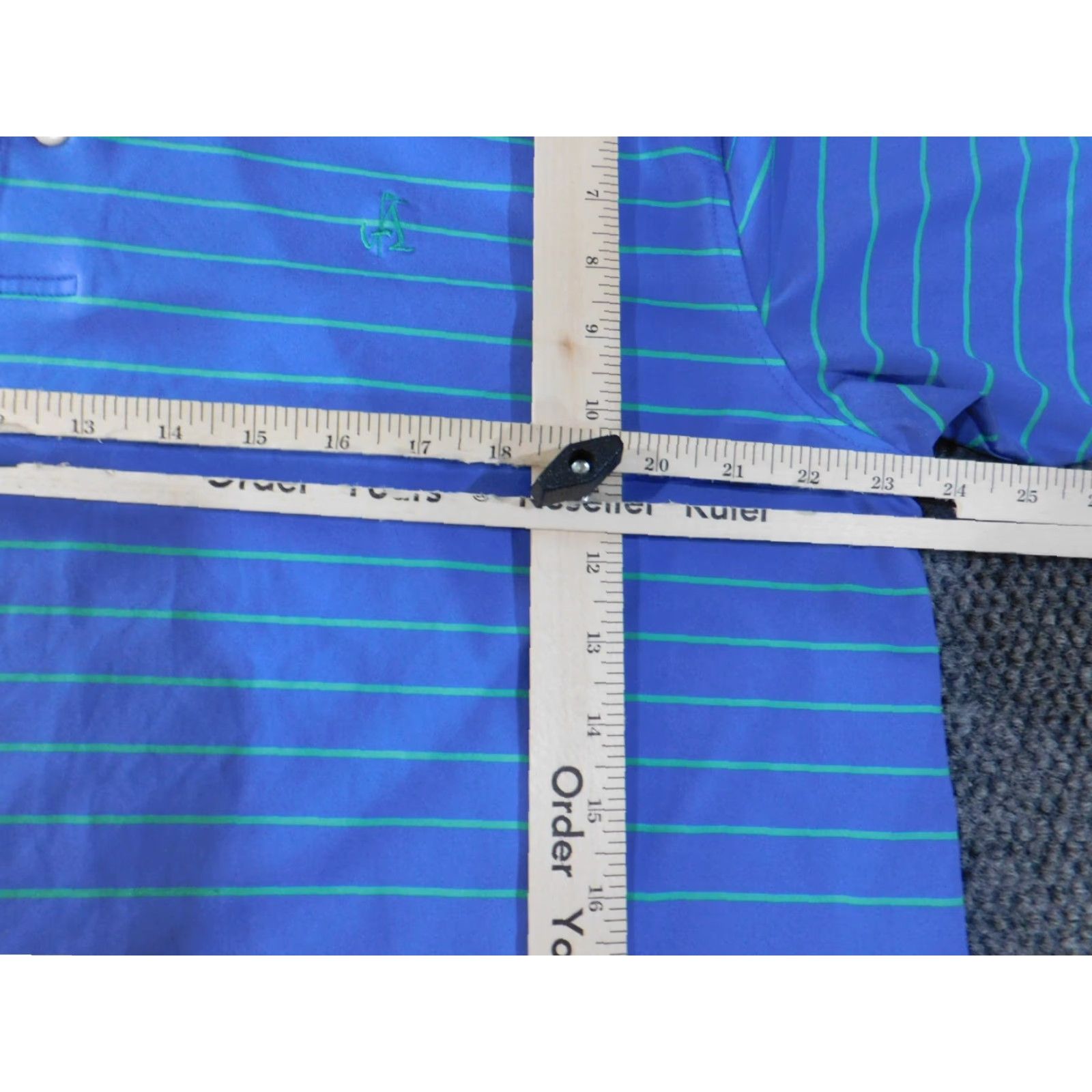 Peter Millar Peter Millar Polo Mens Large Striped Blue Summer Comfort Classic Golf Short Sleeve Knit Stretch Logo Button Collar Shirt Size US L / EU 52-54 / 3 - 6 Thumbnail