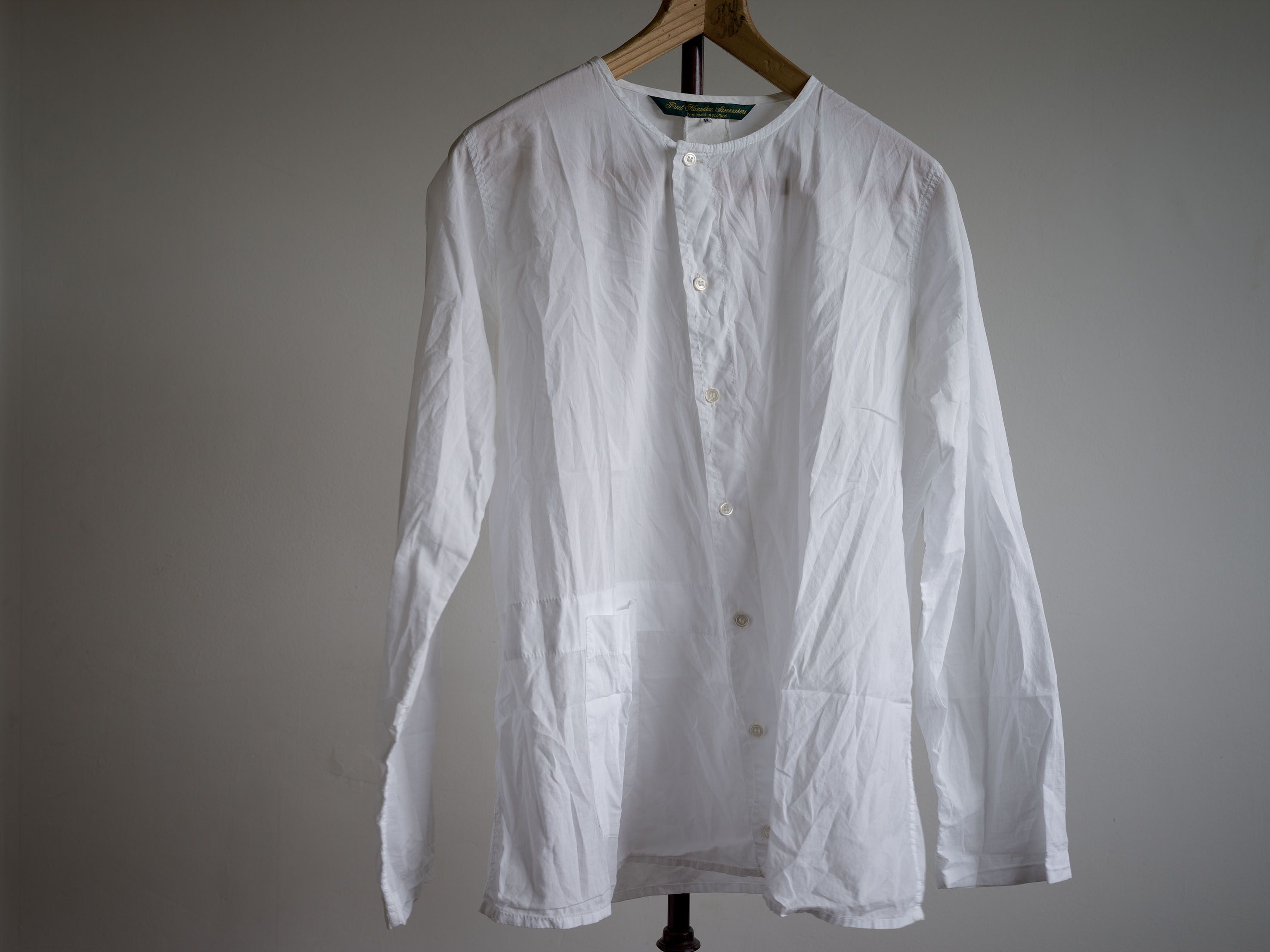 Paul Harnden Shoemakers Men's Slant Shirt White Cotton Size US M / EU 48-50 / 2 - 2 Thumbnail