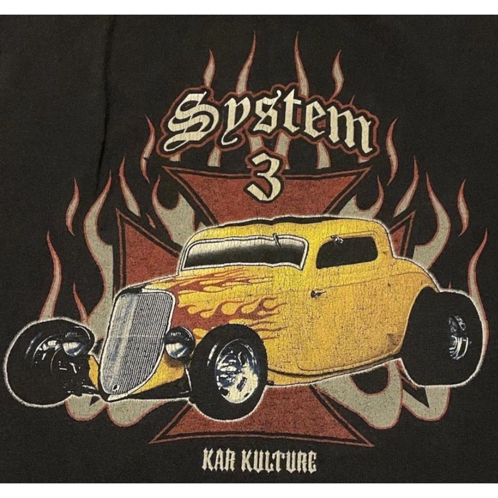 JNCO VINTAGE Iron Cross Faded Flames Shirt XL Black MENS T-Shirt Short Sleeve Punk Rock Biker Skate Surf 90s Y2K JapanNo? Size US XL / EU 56 / 4 - 4 Thumbnail