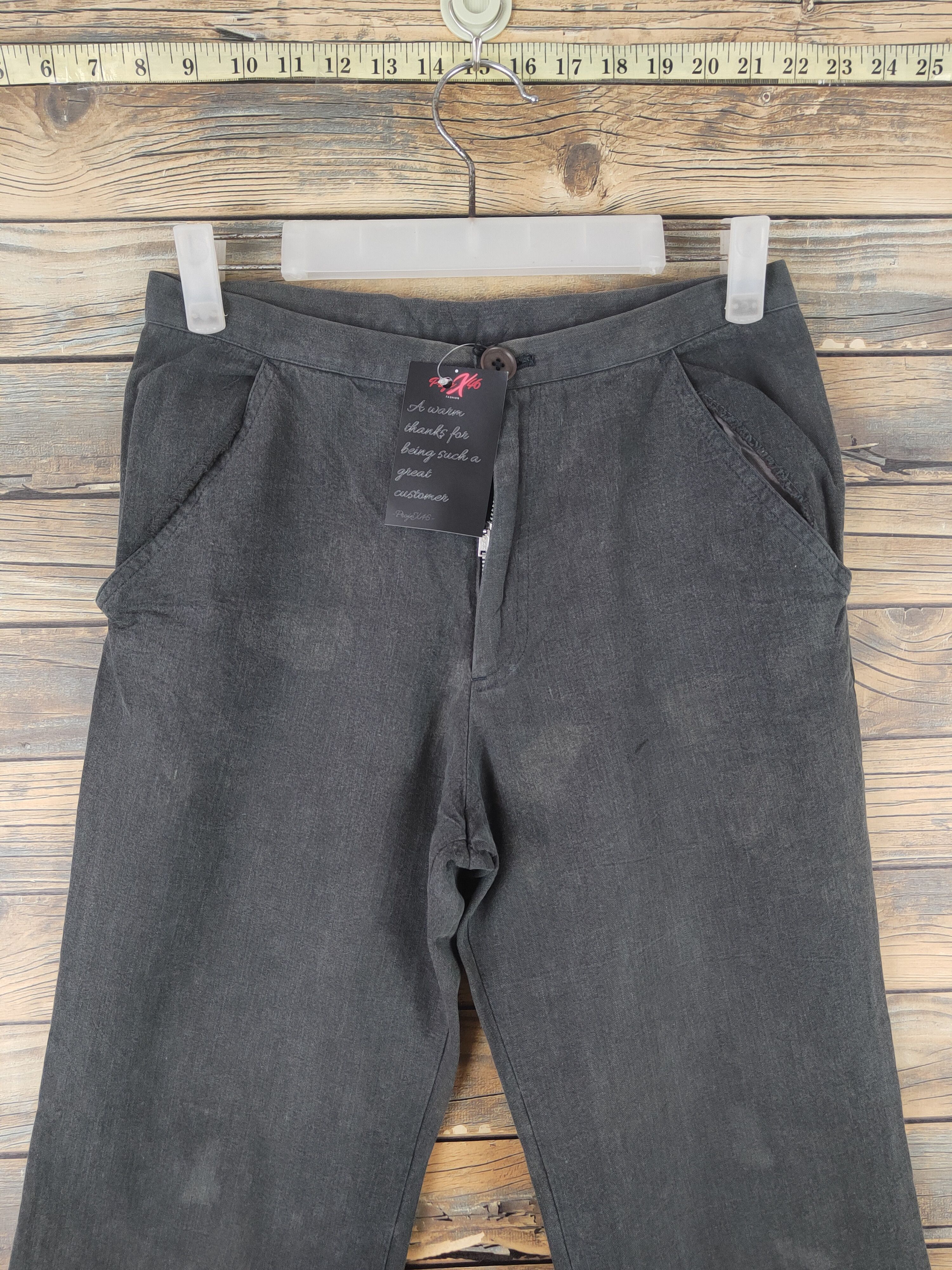 Y's DL Y's bis Limi Black Faded Casual Pants #46-051 Size 26" / US 2 / IT 38 - 2 Thumbnail