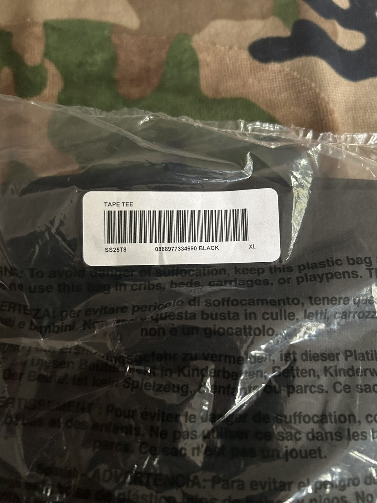 Supreme Supreme Tape Tee Black XL SS25 Size US XL / EU 56 / 4 - 4 Thumbnail