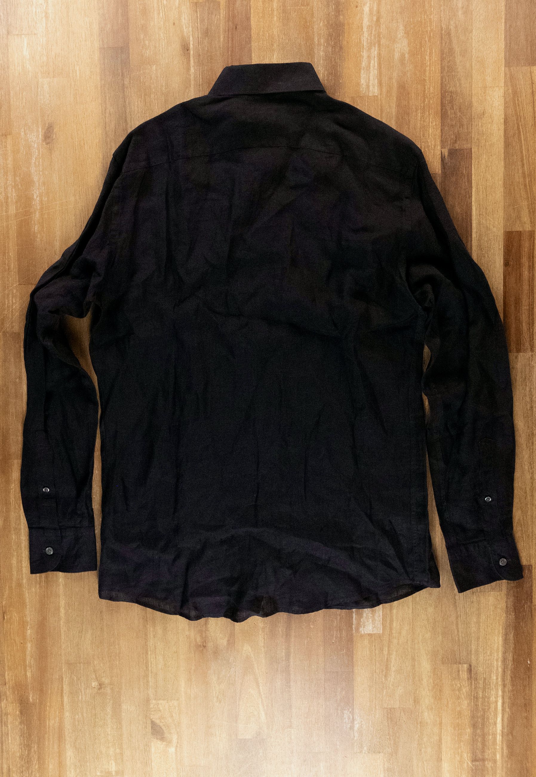 Ermenegildo Zegna ZEGNA 2025 Collection black linen shirt Size Medium Size US M / EU 48-50 / 2 - 9 Thumbnail
