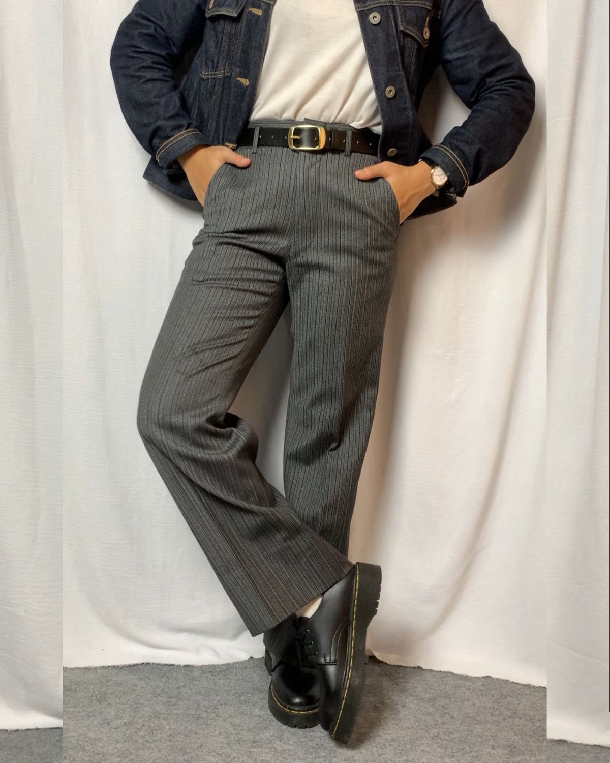 Other Vintage Slacks 1980s Japanese pinstripe trouser Size US 30 / EU 46 - 3 Thumbnail