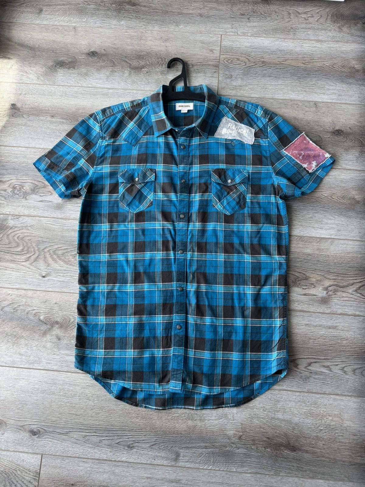 Diesel Diesel Short Sleeve Men's Plaid Shirt Size US XL / EU 56 / 4 - 1 Thumbnail