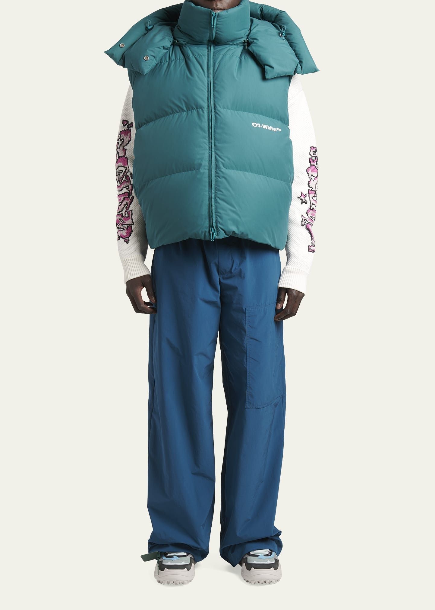 Off-White o1y0225 Logo Shell Hooded Vest in Emerald Green Size US S / EU 44-46 / 1 - 5 Thumbnail