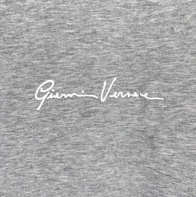 Versace Versace Gray Cotton Embroidered Short Sleeve T-Shirt . Size US L / EU 52-54 / 3 - 4 Thumbnail