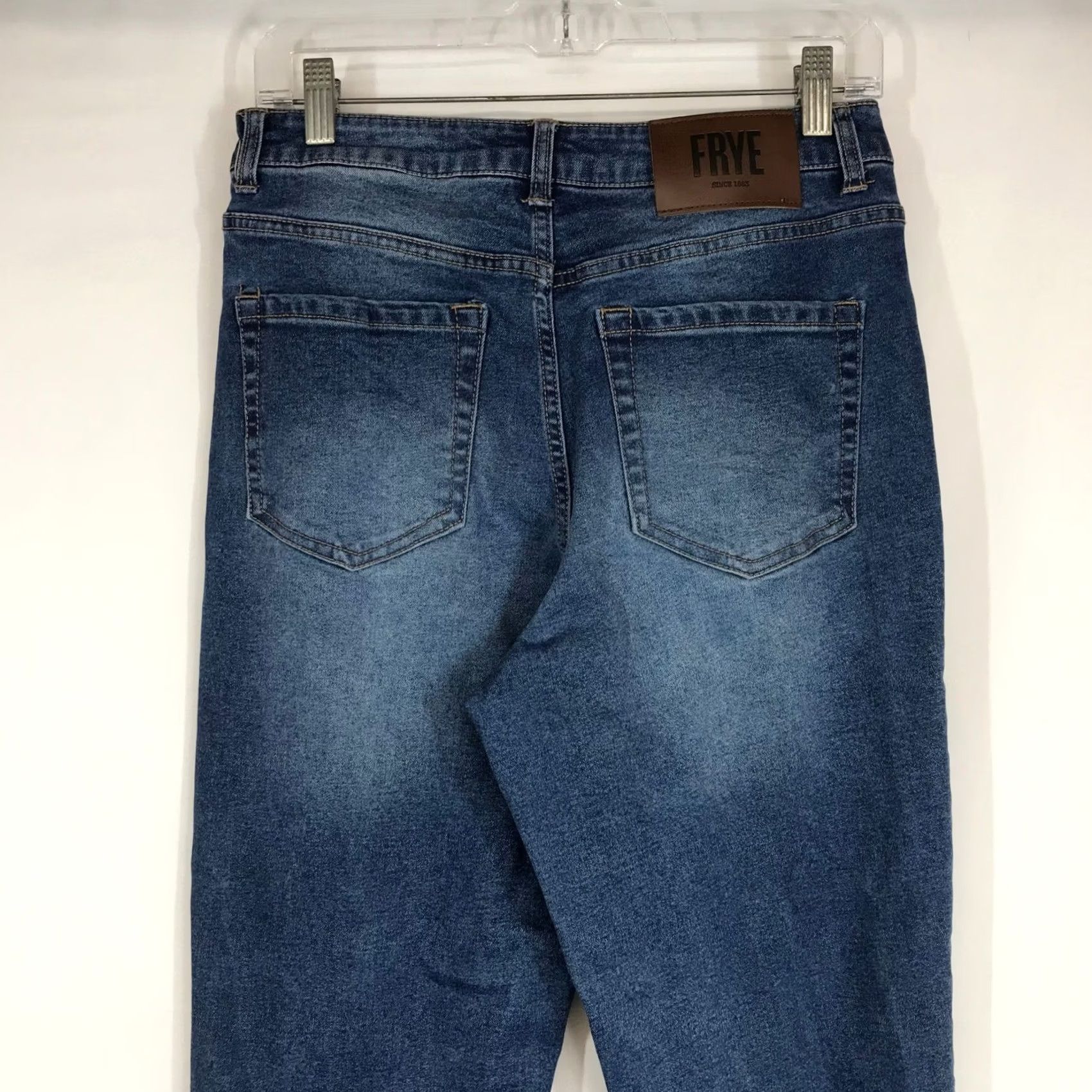 Frye Frye Womens High Rise Straight Leg Jeans Medium Wash Blue Stretch Denim RN114186 Size 27" / US 4 / IT 40 - 5 Thumbnail