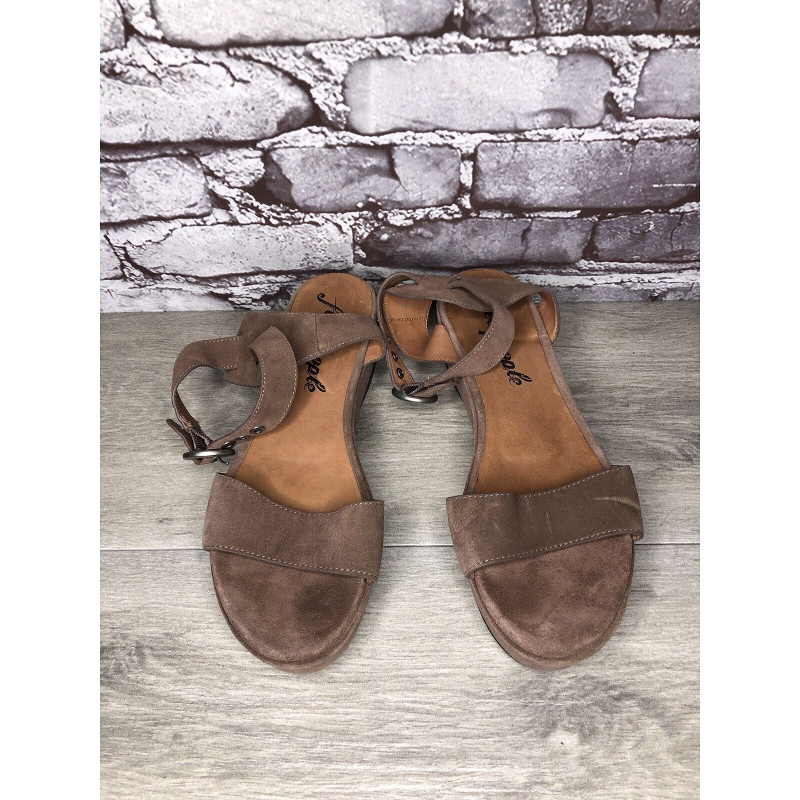 Free People Free People Plum Taupe Suede Platform Ankle Strap Sandals Wo Size US 8 / IT 38 - 11 Thumbnail
