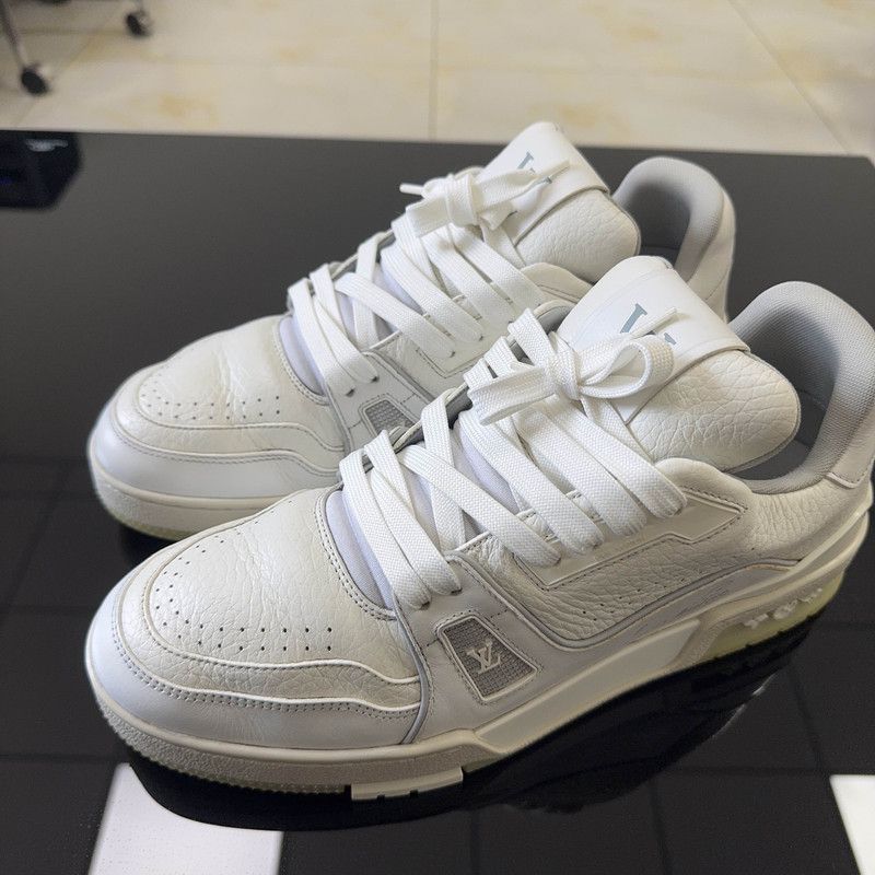 Louis Vuitton Louis Vuitton White Cement Low-Top Trainer Sneakers 0089 Size US 8 / EU 41 - 1 Thumbnail