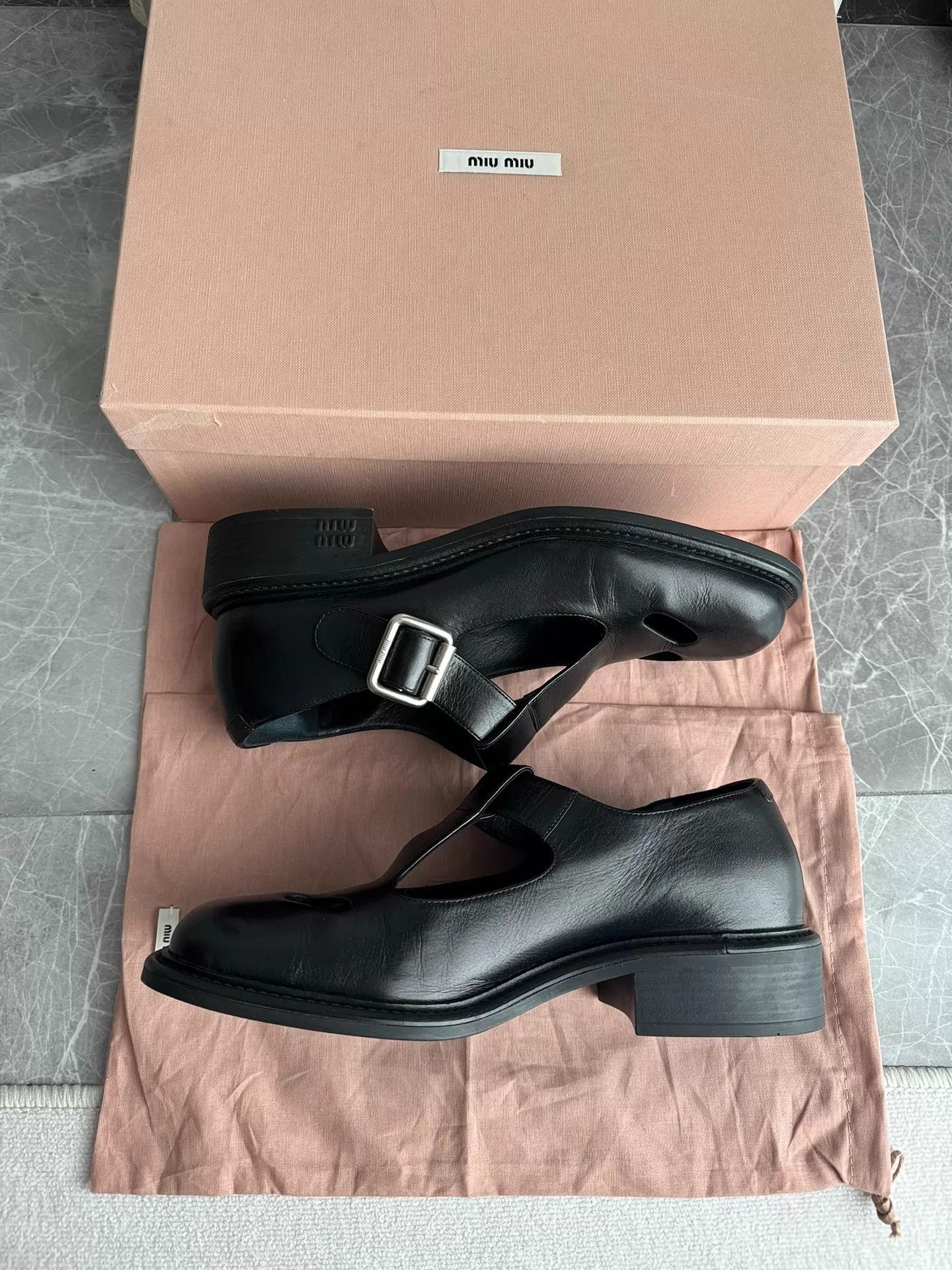 Miu Miu MIU MIU Black Leather Buckle T-strap Mary Jane 38 Size US 7.5 / IT 37.5 - 7 Thumbnail