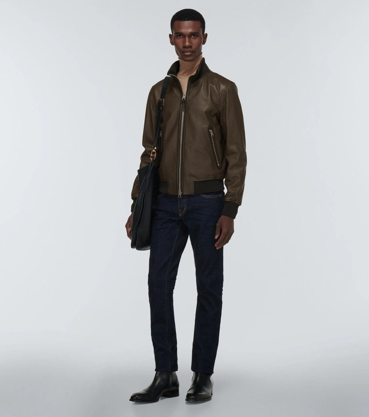 Tom Ford o1w1db10425 LBB001 Leather Jacket in Brown Size US L / EU 52-54 / 3 - 2 Thumbnail