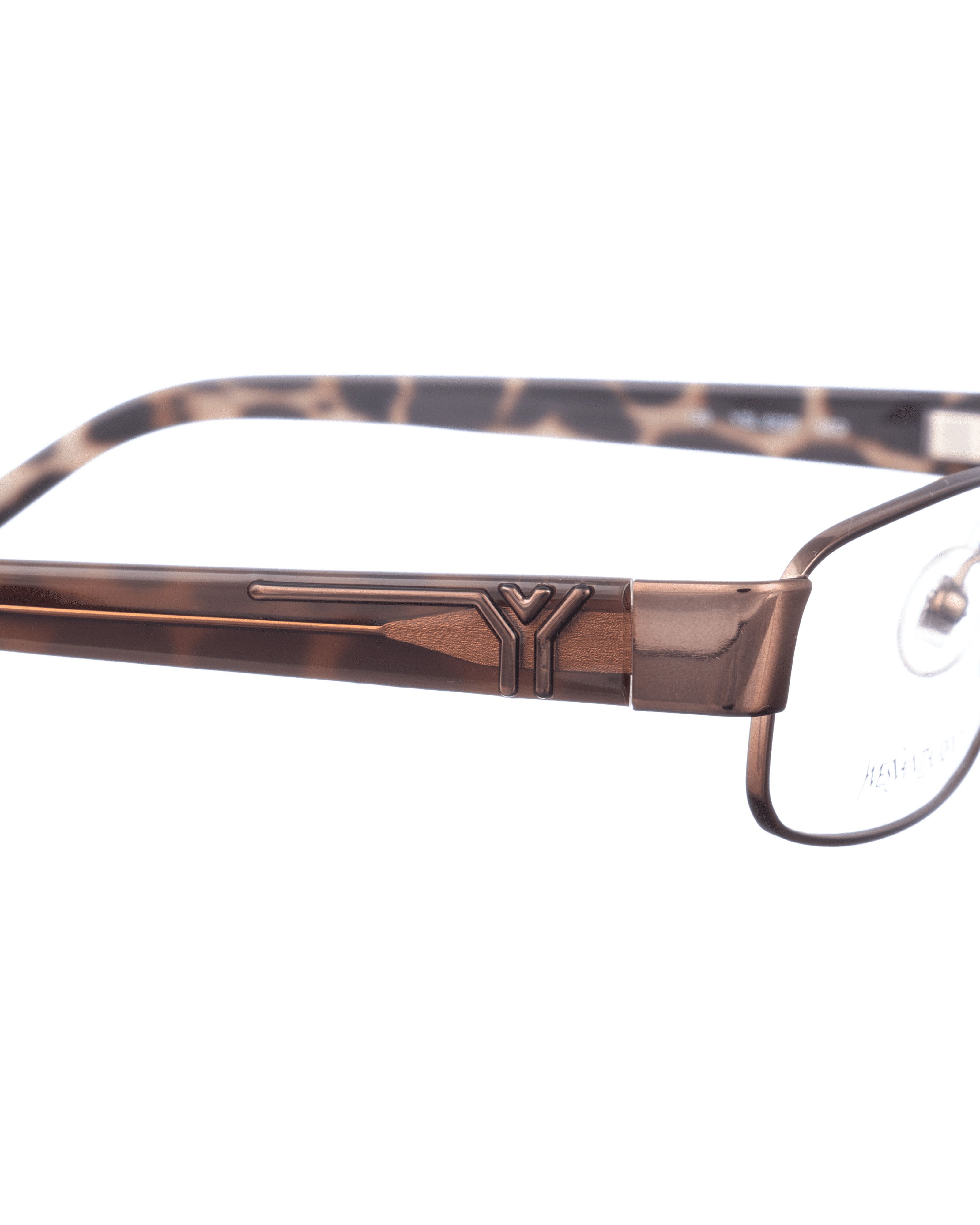 Yves Saint Laurent Yves Saint Laurent 90s Brown Glasses with Animal Print Size ONE SIZE - 3 Thumbnail