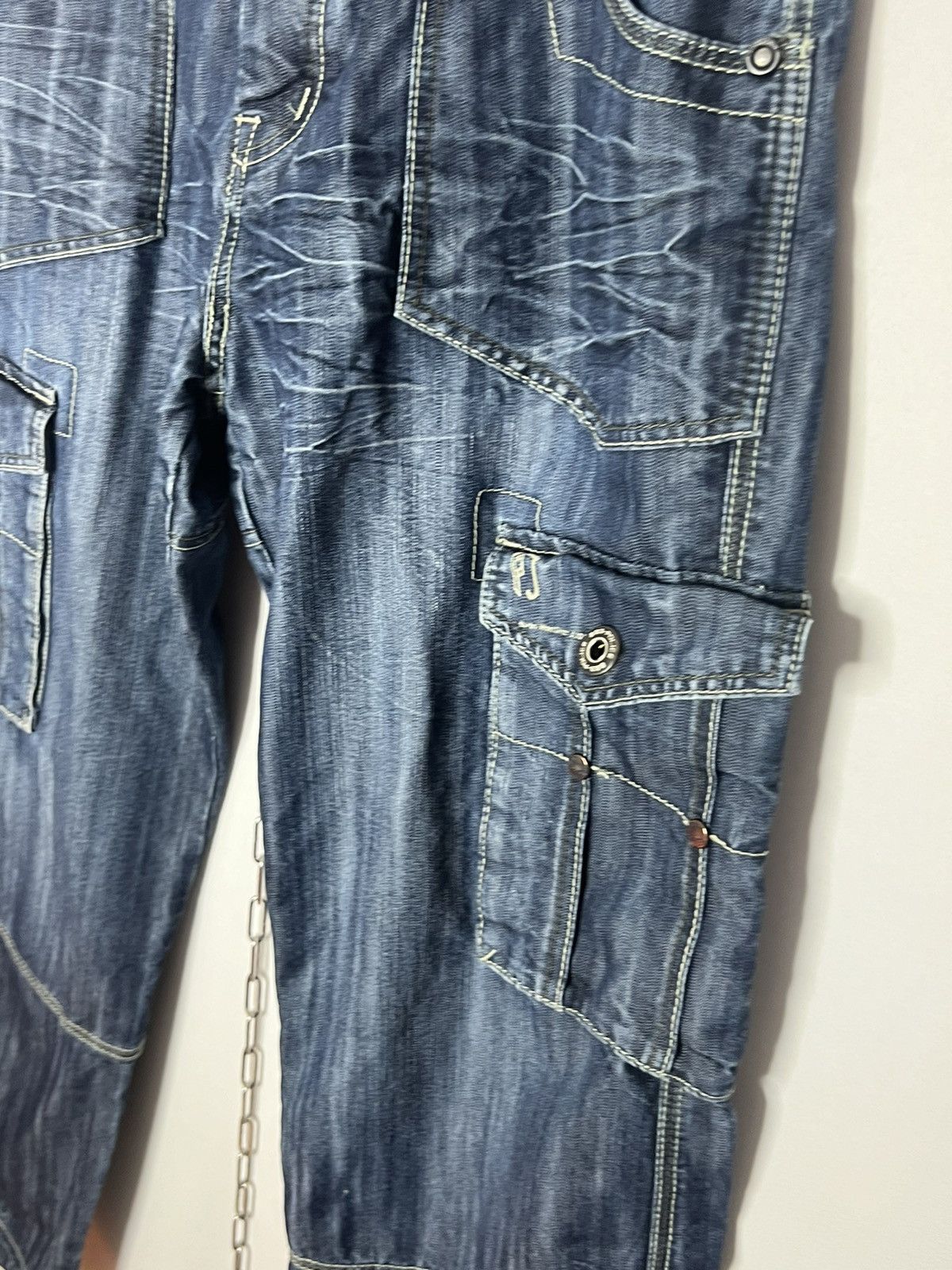 Other 🔥 Vintage 883 Police Crazy Multi Pocket Cargo Denim Jeans 🔥 Size US 36 / EU 52 - 7 Thumbnail