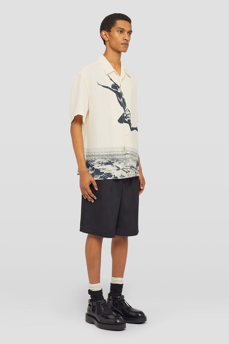 Jil Sander o1w1db10825 Printed Shirt in Cream Size US XL / EU 56 / 4 - 3 Thumbnail