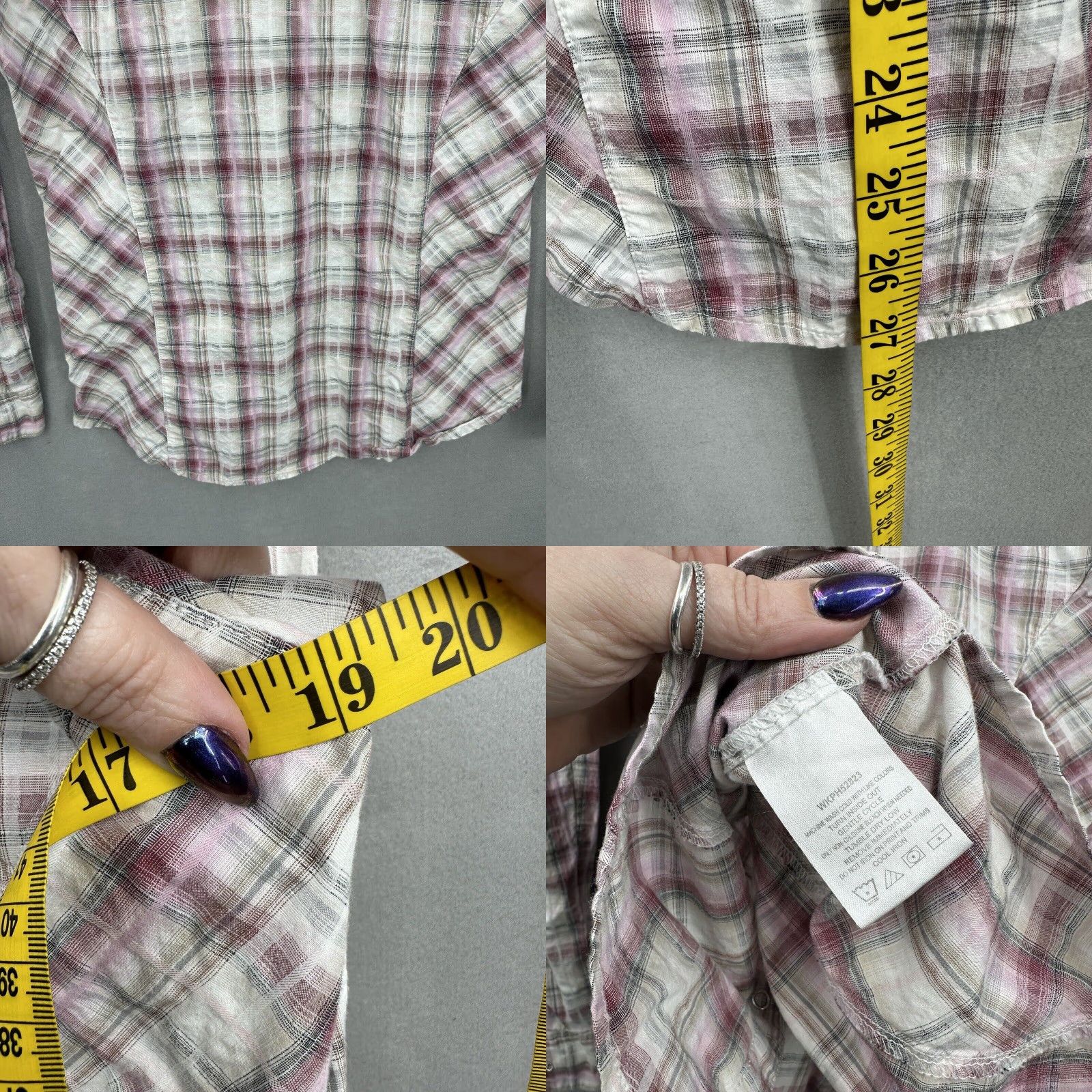 Wrangler Wrangler Shirt Women's Small Pink Plaid Western Pearl Snap Embroidered Slim Button-Up Western 50s/60s Style Mens? Size S / US 4 / IT 40 - 8 Thumbnail
