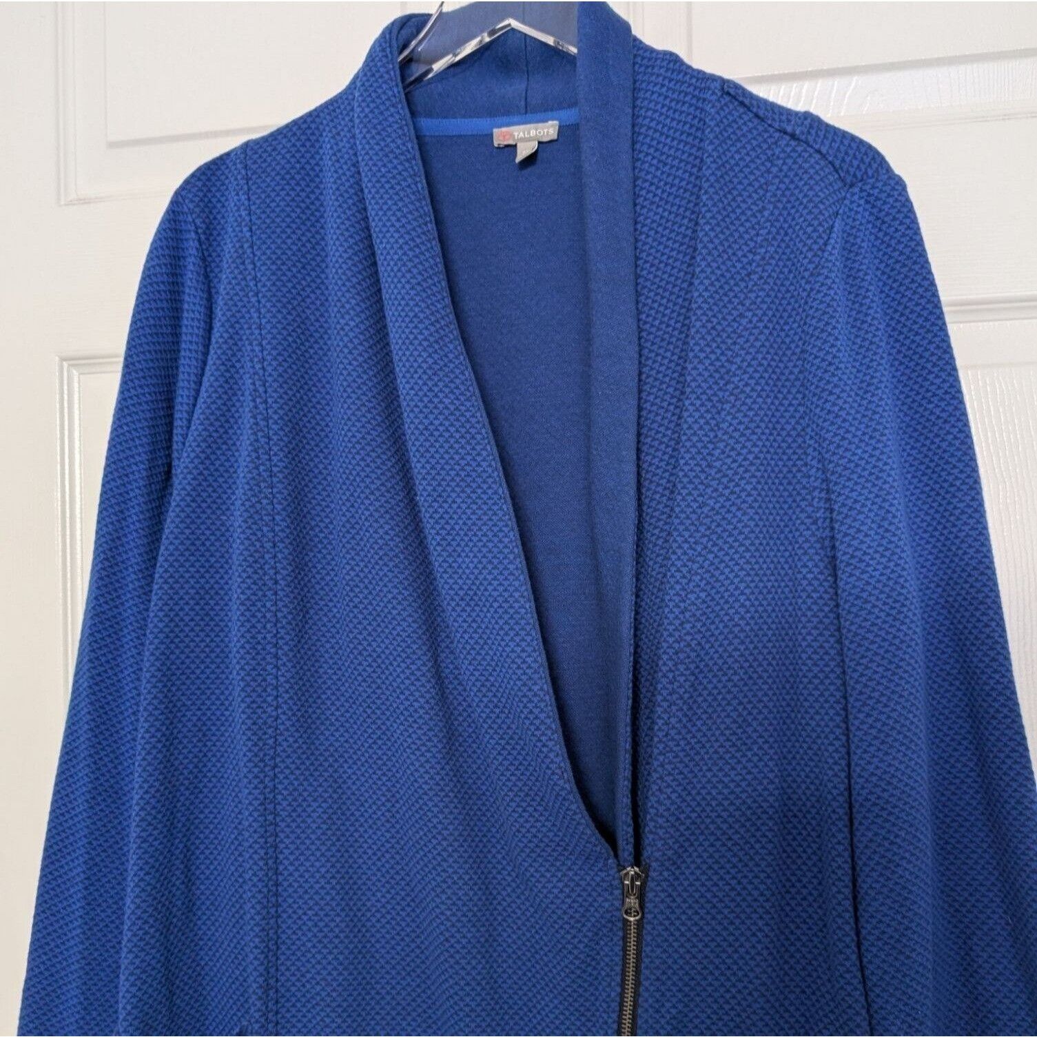 Talbots T by Talbots Moto Zip Sweatshirt Womens Plus Size 2X Blue Size XXL / US 16-18 / IT 52-54 - 2 Thumbnail