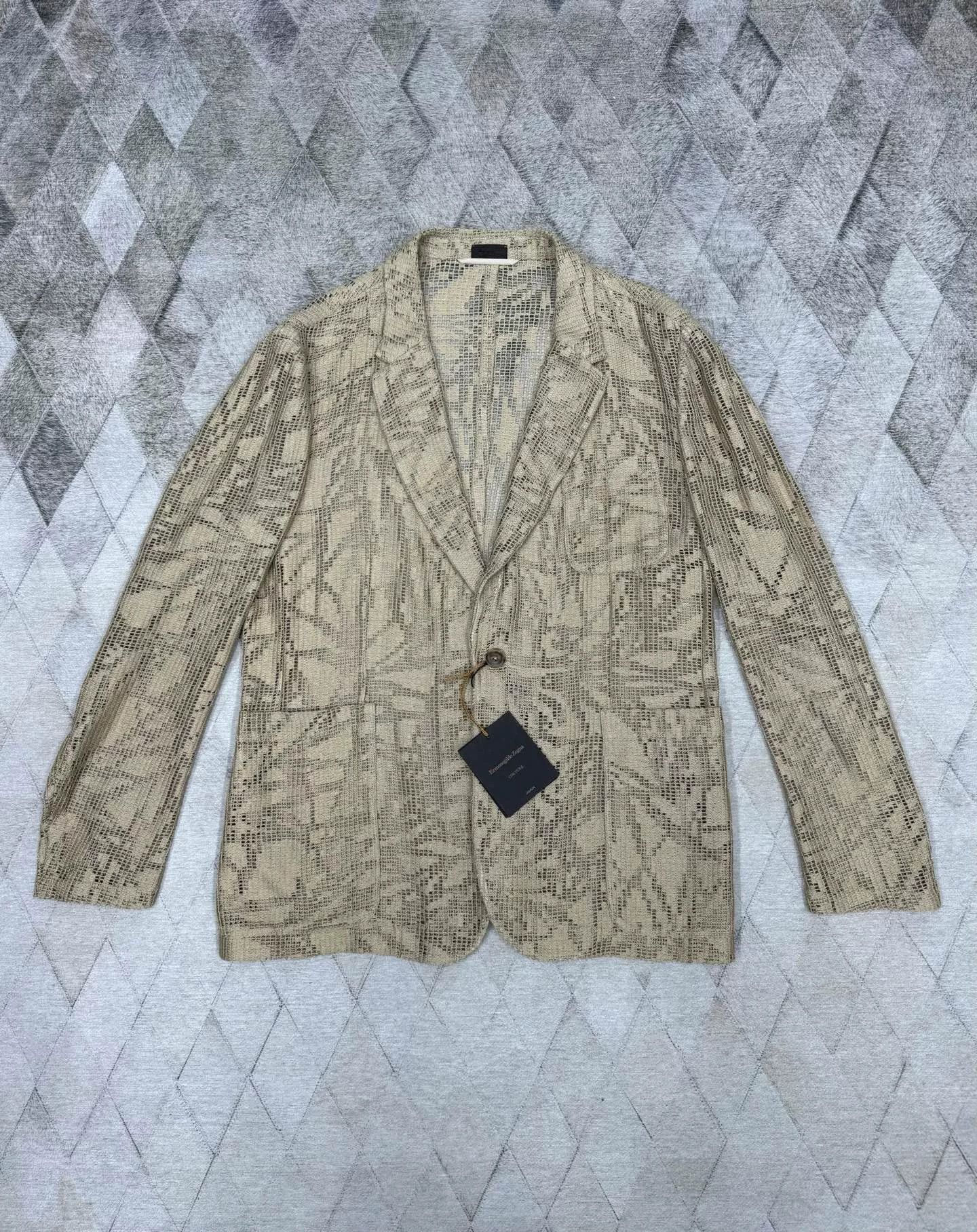 Ermenegildo Zegna Zegna Couture Spring Summer Hollow Out Blazer Size US L / EU 52-54 / 3 - 1 Thumbnail