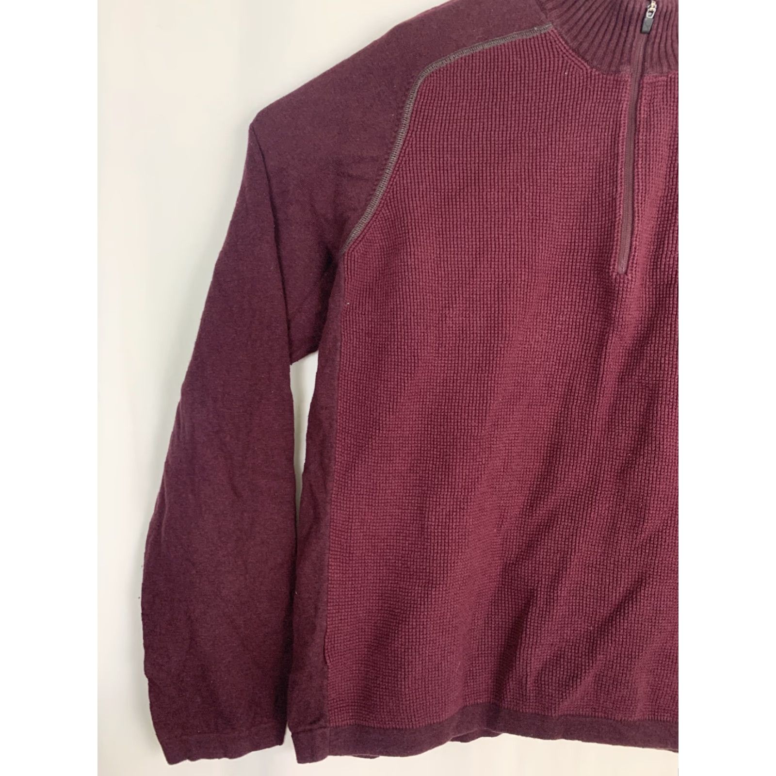 Eddie Bauer Eddie Bauer Mens 2XL Maroon Cotton Wool 1/4 Zip Waffle Thermal Shirt Size US XXL / EU 58 / 5 - 2 Thumbnail