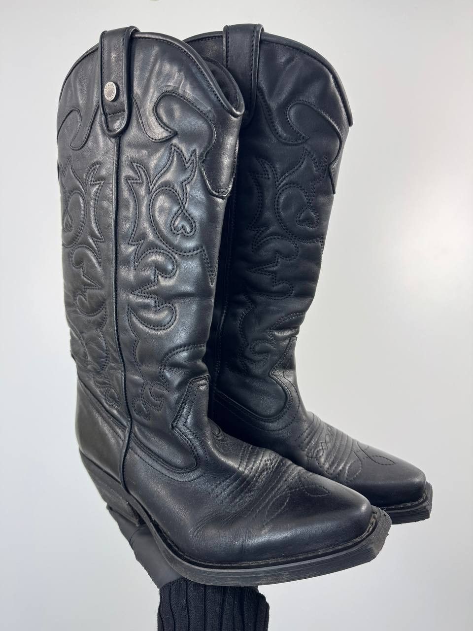 Steve Madden Steve Madden Black Leather Cowboy Boots Womens Size 6 EU 36 Size US 6 / IT 36 - 1 Thumbnail