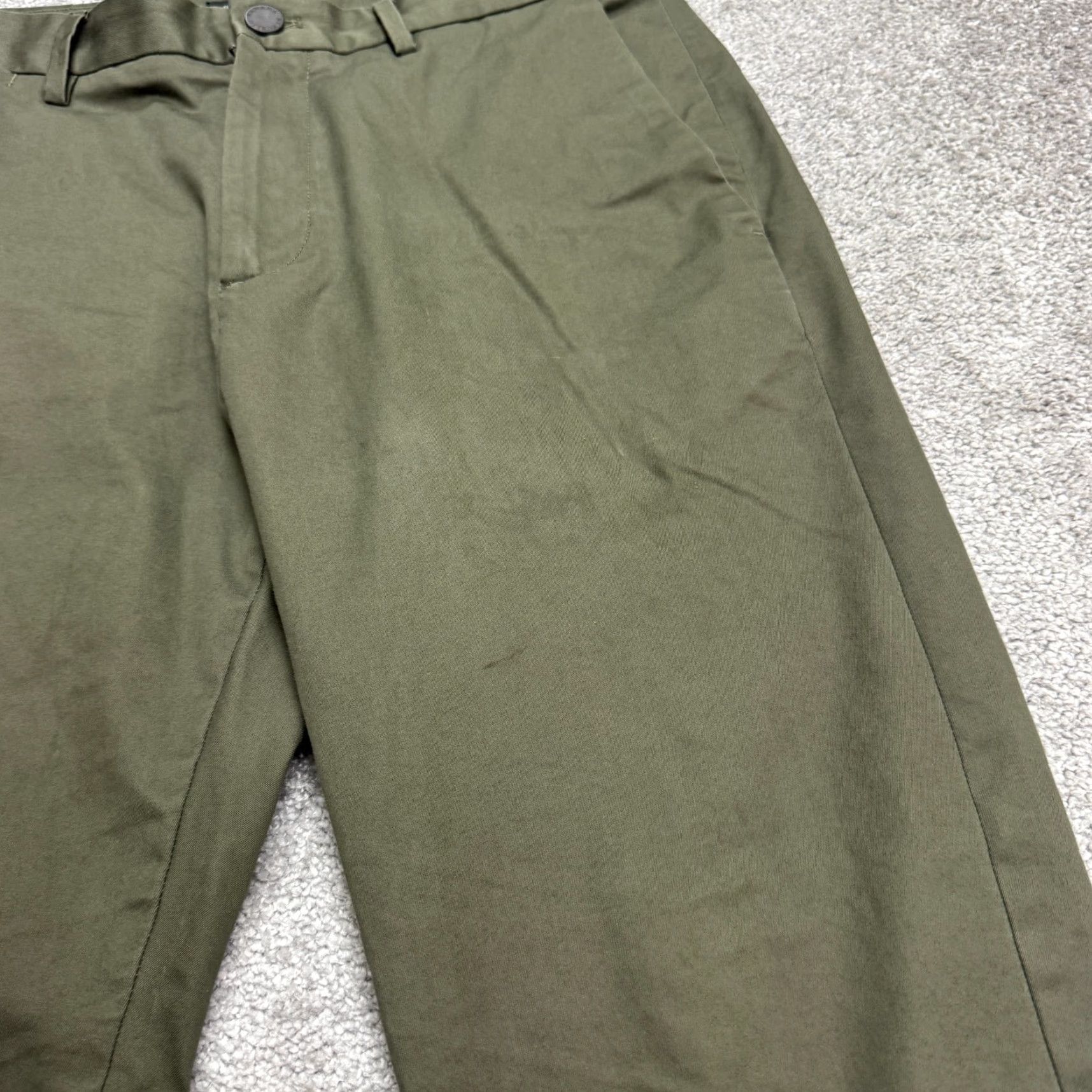 Banana Republic Banana Republic Slim Fit Chino Pants Mens 31x30 Olie Green Flat Front Classic Size US 31 - 7 Thumbnail
