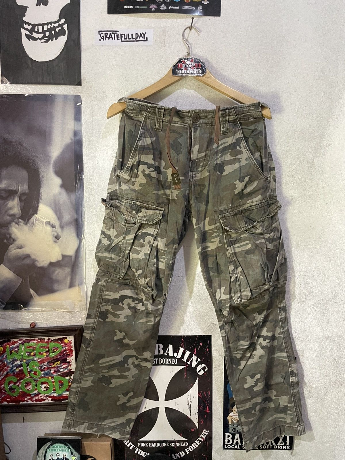 If Six Was Nine Kapital Bs739 Y2K Camo Faded Distressed Gothic Lgb Style Size US 30 / EU 46 - 1 Thumbnail