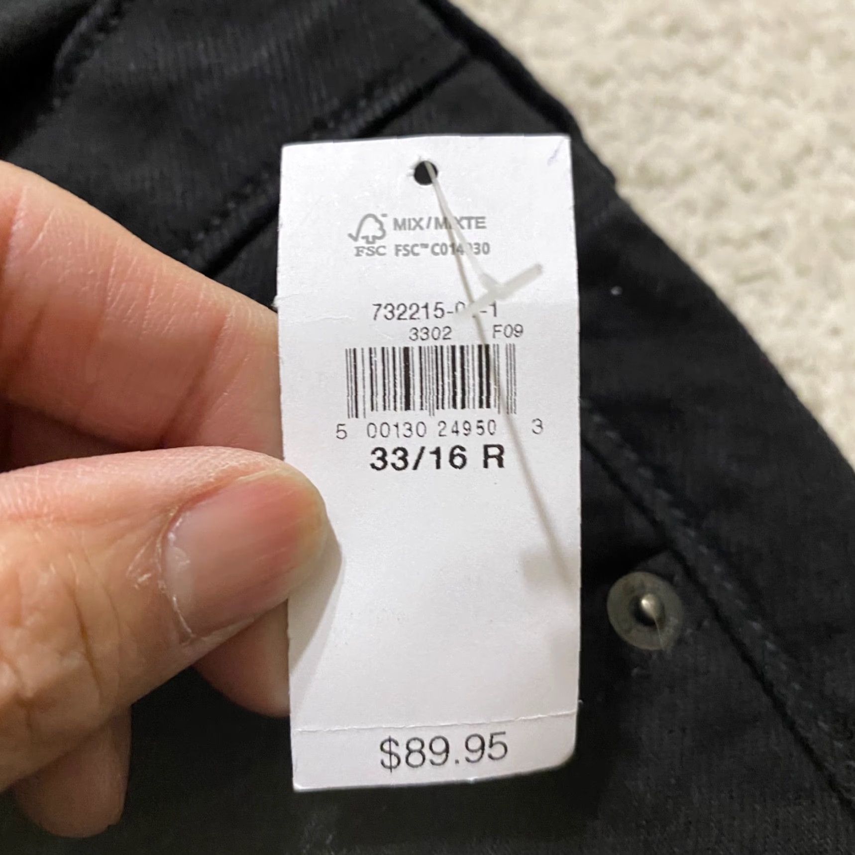 Gap VINTAGE Gap Womens Jeans Baggy Denim Black 16 Straight Wide Leg Maternity Regular Dark Wash NWT Size 24" / US 00 / IT 34 - 4 Thumbnail