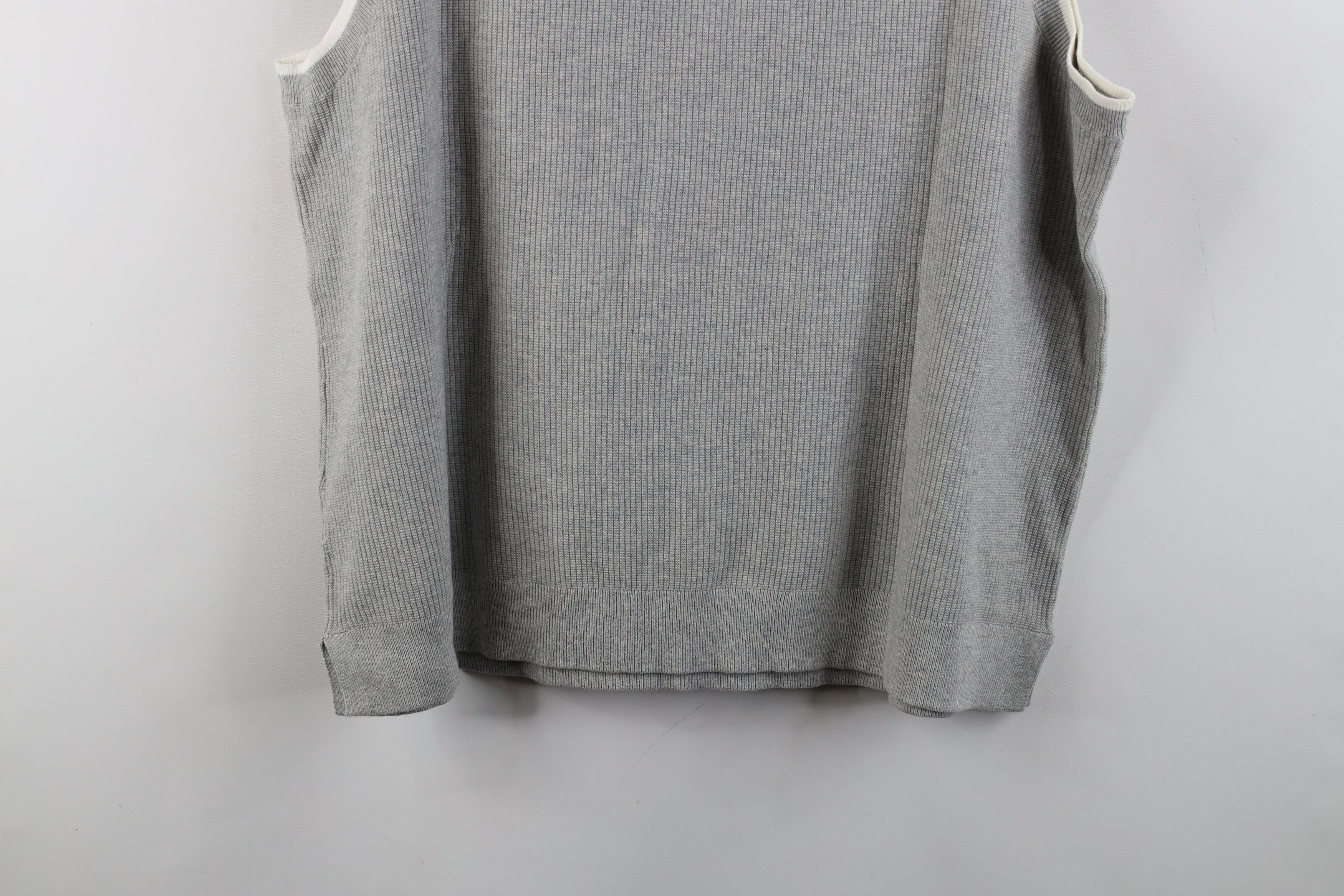 Lands' End × Vintage Vintage Lands End Blank Cotton Ribbed Knit Sweater Vest Gray Size XXL / US 16-18 / IT 52-54 - 9 Thumbnail