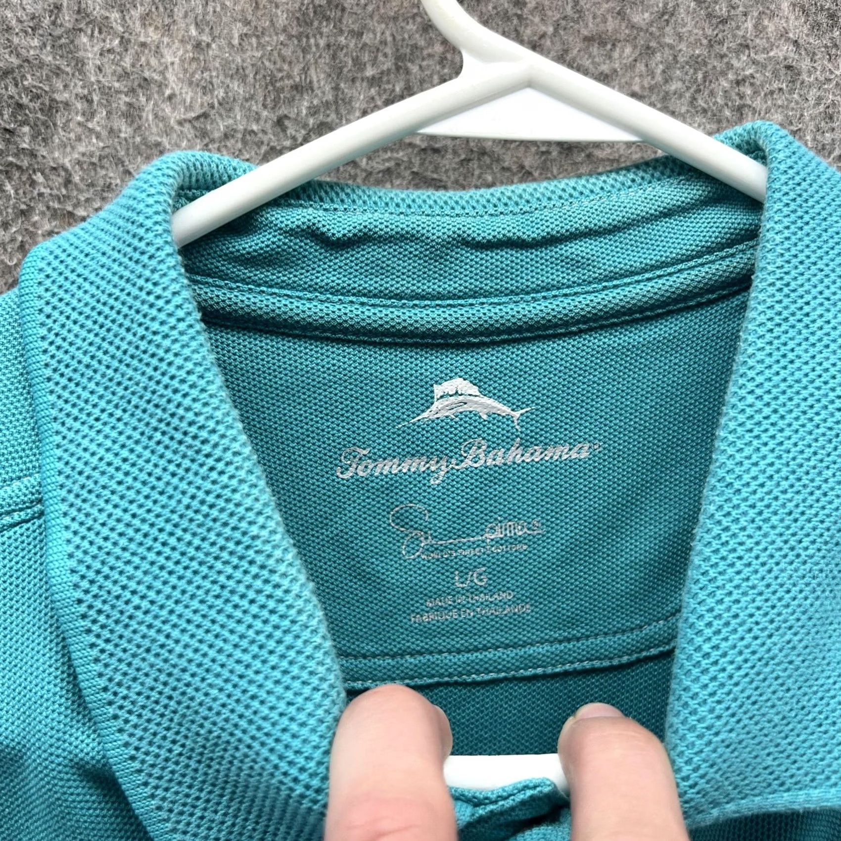 Tommy Bahama Tommy Bahama Polo Shirt Mens Large Blue Solid Marlin Logo Casual Supima Cotton Knit Short Sleeve Polo Shirt Mens L Graphic: Marlin Logo (No N/A) Size US L / EU 52-54 / 3 - 3 Thumbnail