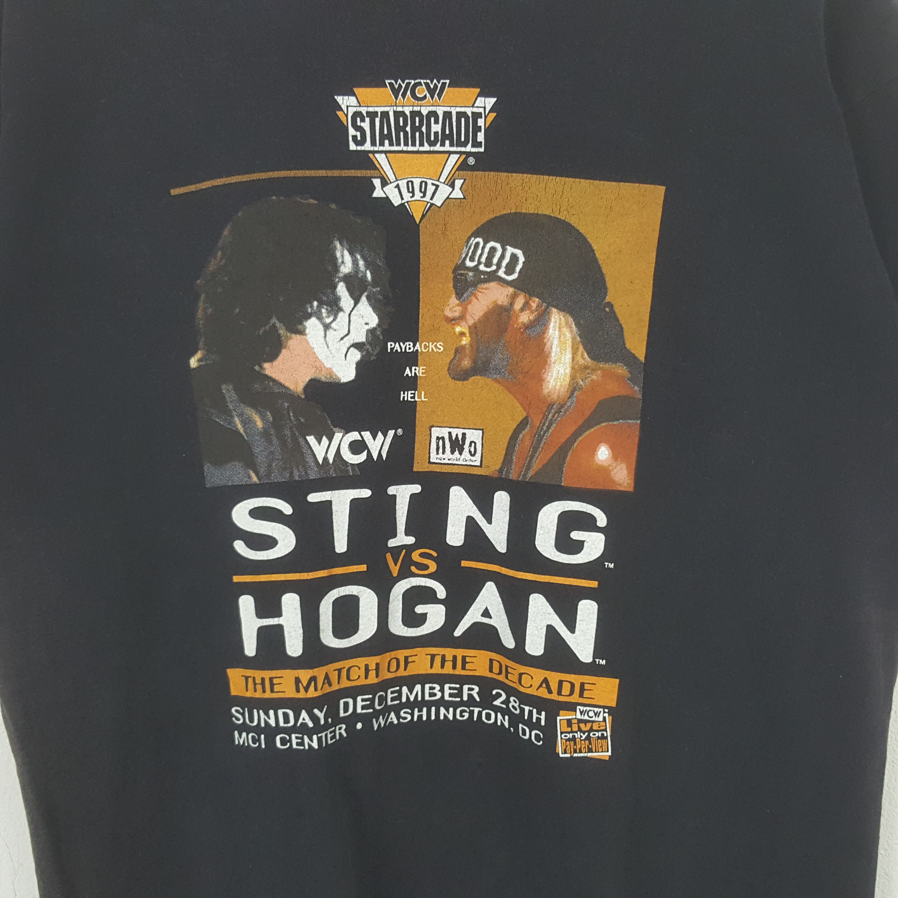 WCW/nWo Vintage WCM Sting VS Hogan Starrcade 1997 Tshirt RR26 Size US L / EU 52-54 / 3 - 2 Thumbnail