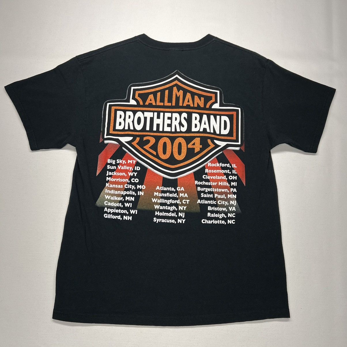 Band Tees × Vintage VTG Allman Brothers Band Tee Shirt Black Tour Campaign Rock Size US L / EU 52-54 / 3 - 2 Thumbnail