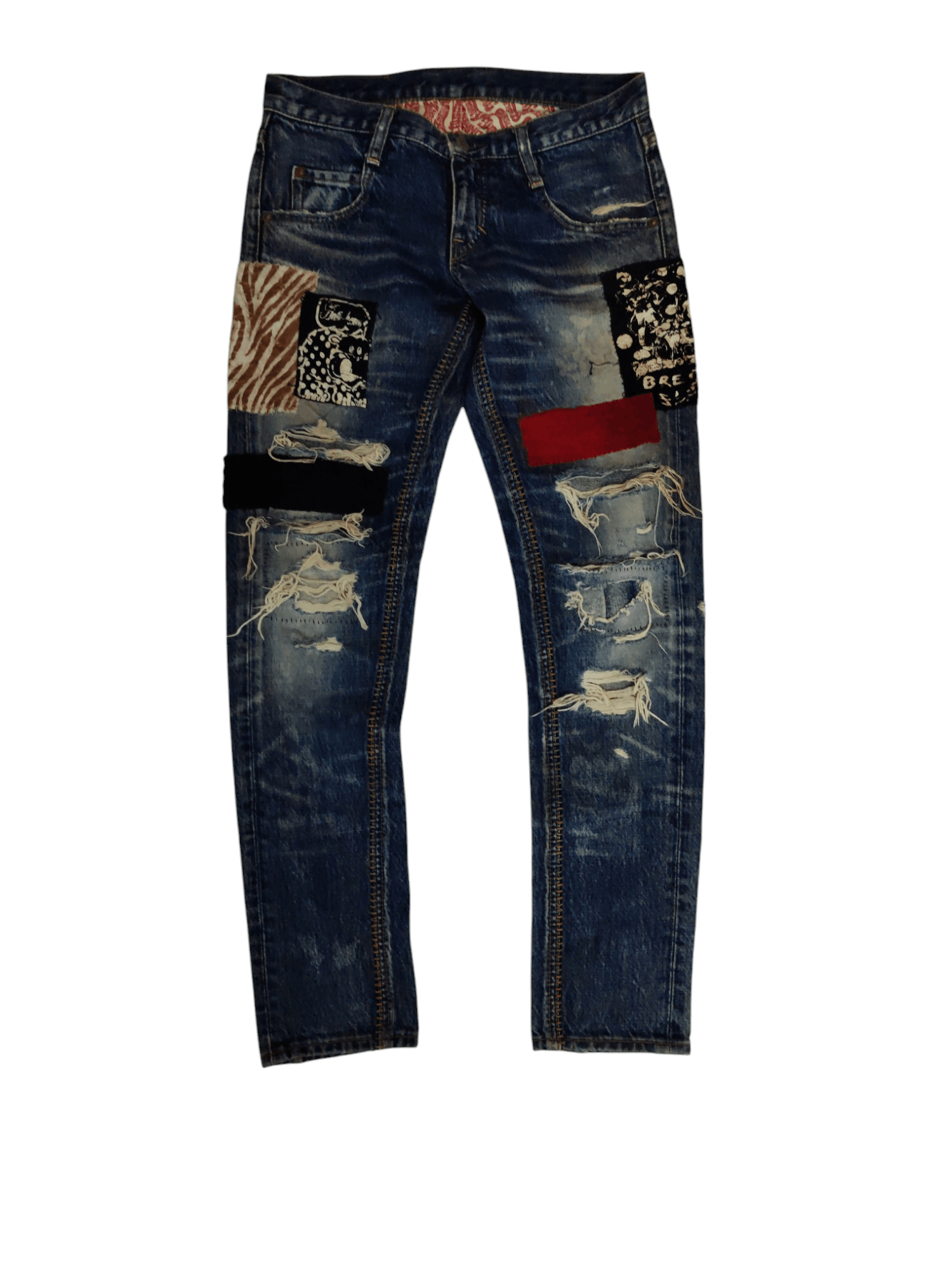 If Six Was Nine RNA Inc Distressed Denim Jean Seditionaries Patchwork Rare Size US 28 / EU 44 - 1 Thumbnail
