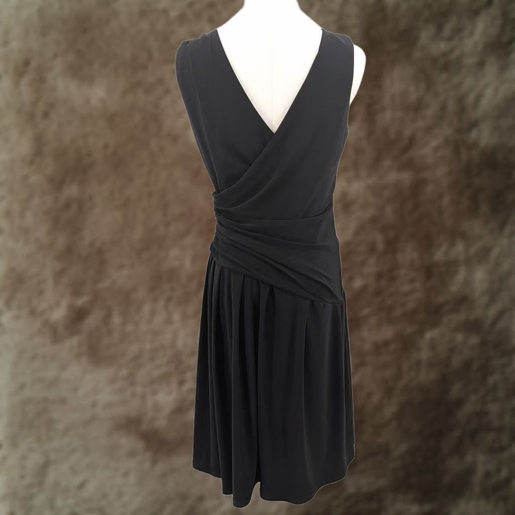 Essentials Essential A.B.S. Little Black Dress Faux Wrap Sleeveless Cocktail Sz 4 Dress Black Womens Mini Short 4 Size S / US 4 / IT 40 - 1 Thumbnail