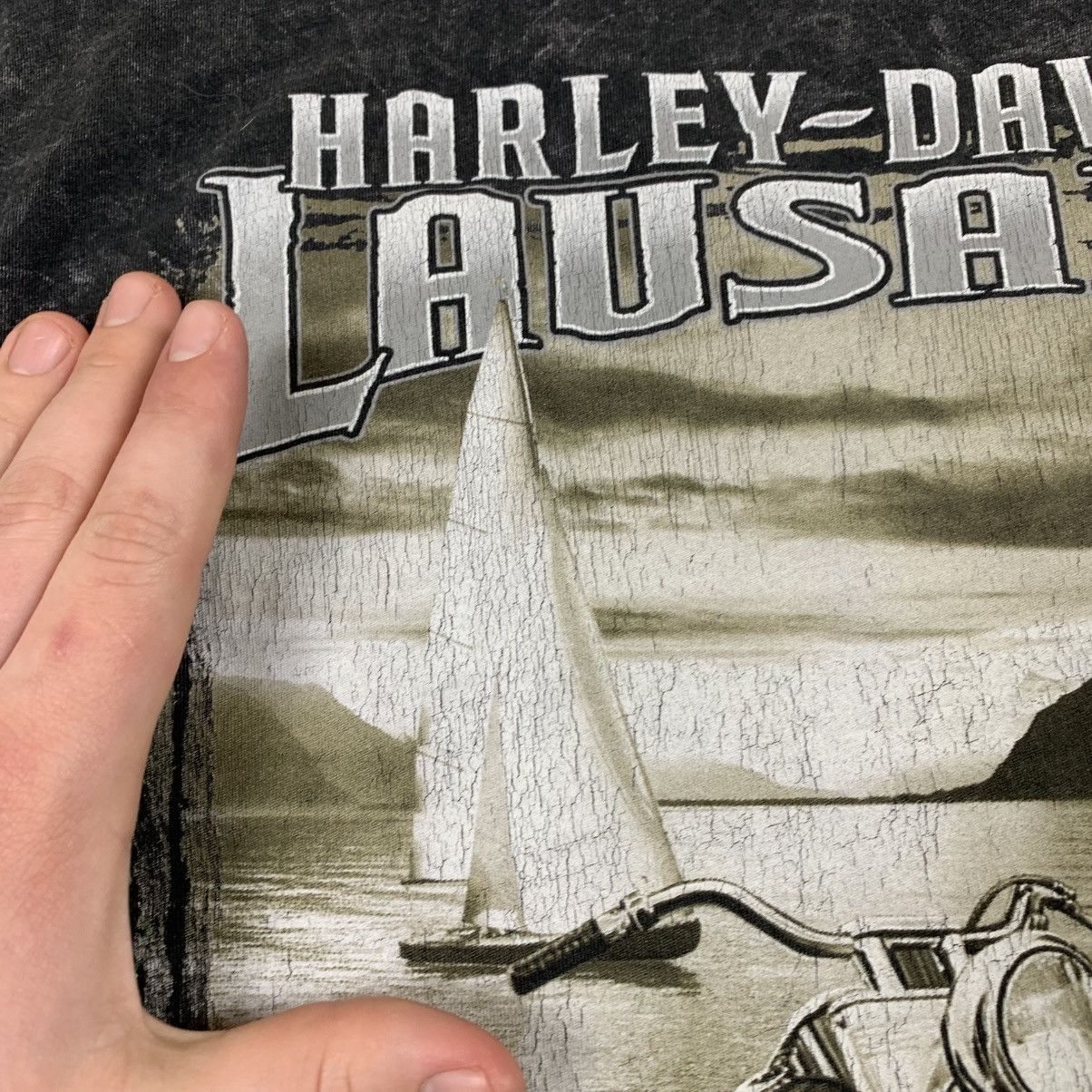 Harley Davidson × Vintage Harley Davidson Lausanne Motor Cycles Y2K streetwear T-shirt Size US L / EU 52-54 / 3 - 3 Thumbnail