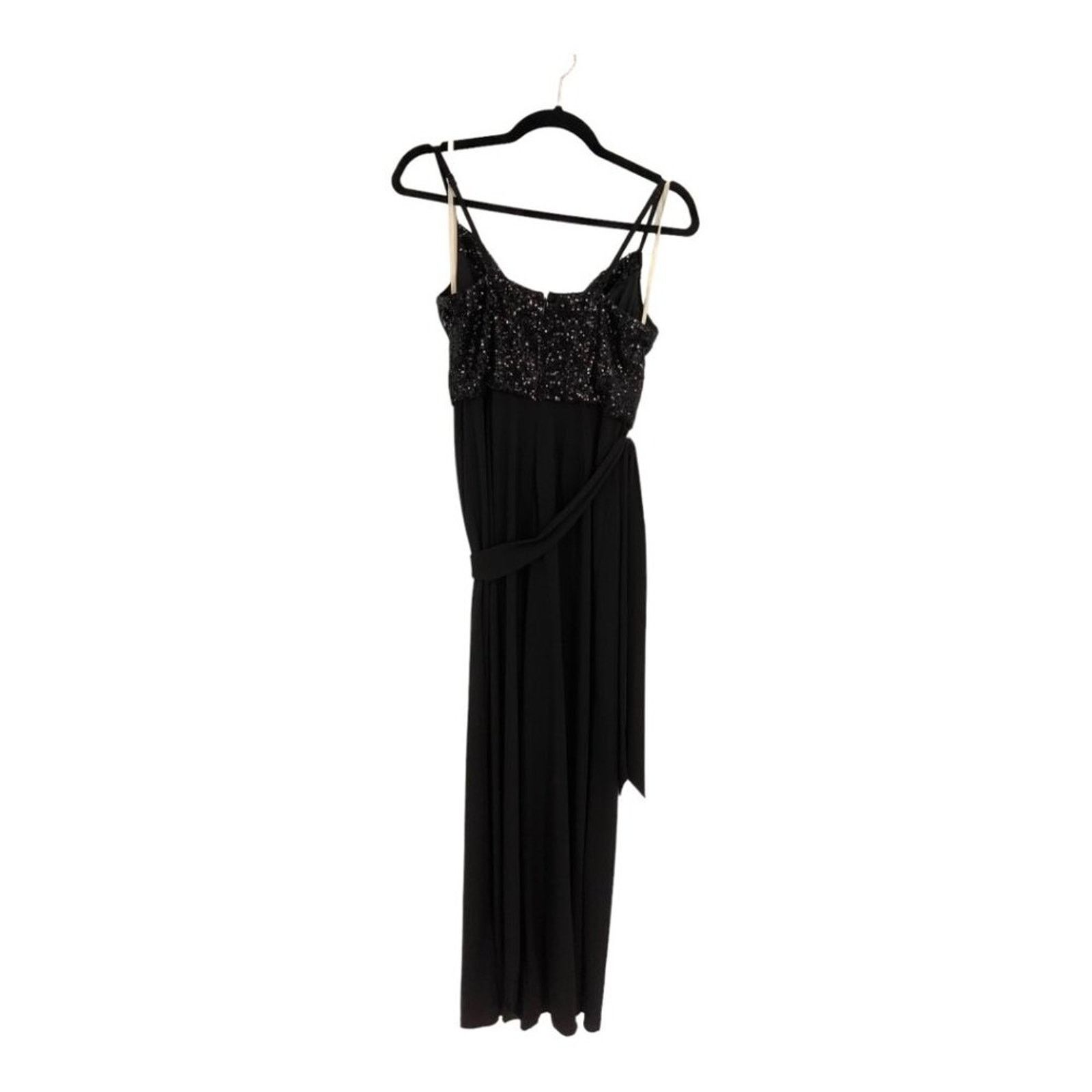 Bcbgmaxazria BCBG Cowl Neck Sequin Jumpsuit Black Sz Small NWOT $138 MSP Size 27" / US 4 / IT 40 - 6 Thumbnail